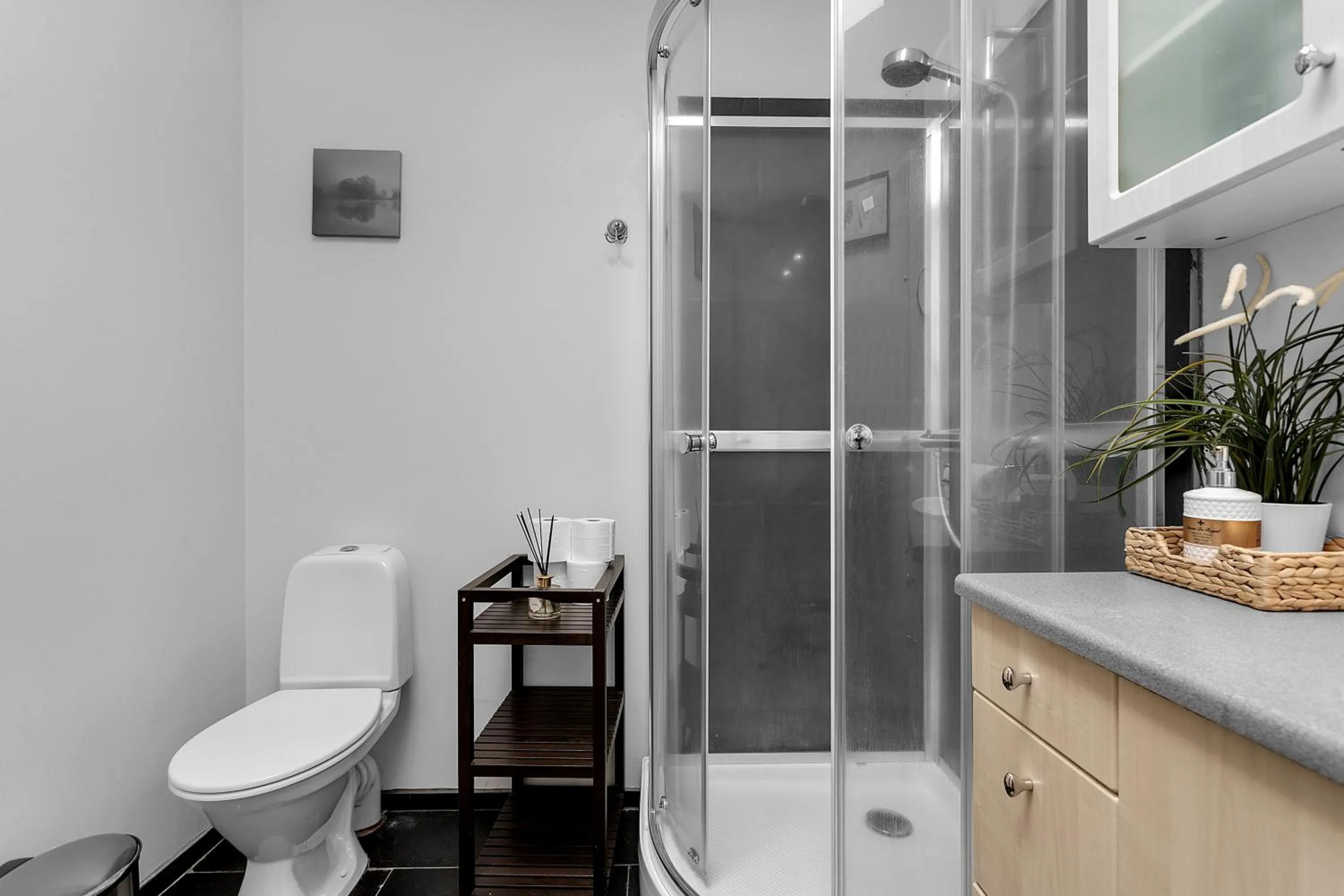 Shower in Baron Downtown Apartments by Heimaleiga