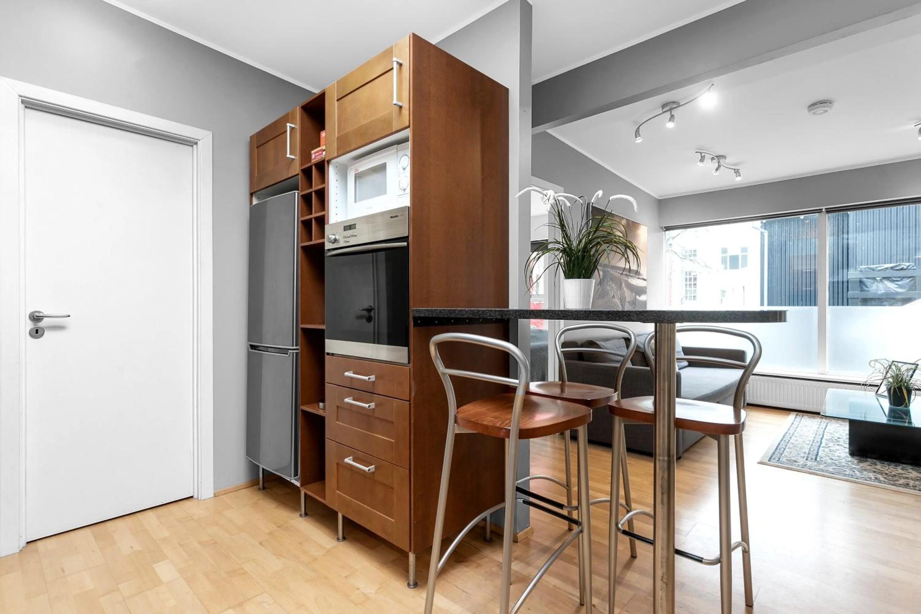 Kitchen or kitchenette in Baron Downtown Apartments by Heimaleiga