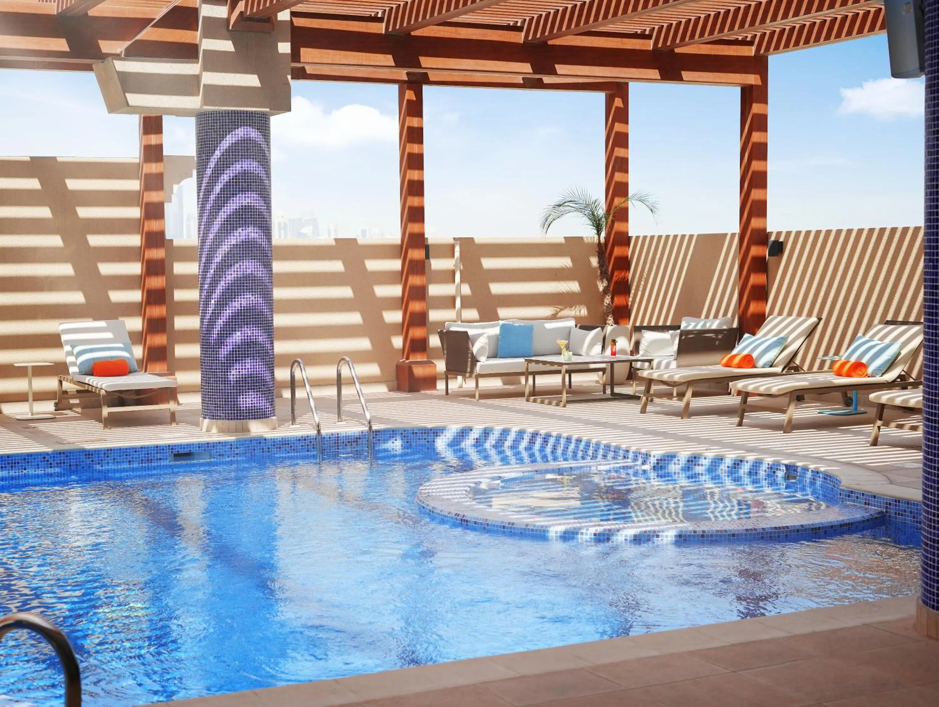 Pool view in La Maison Hotel Doha