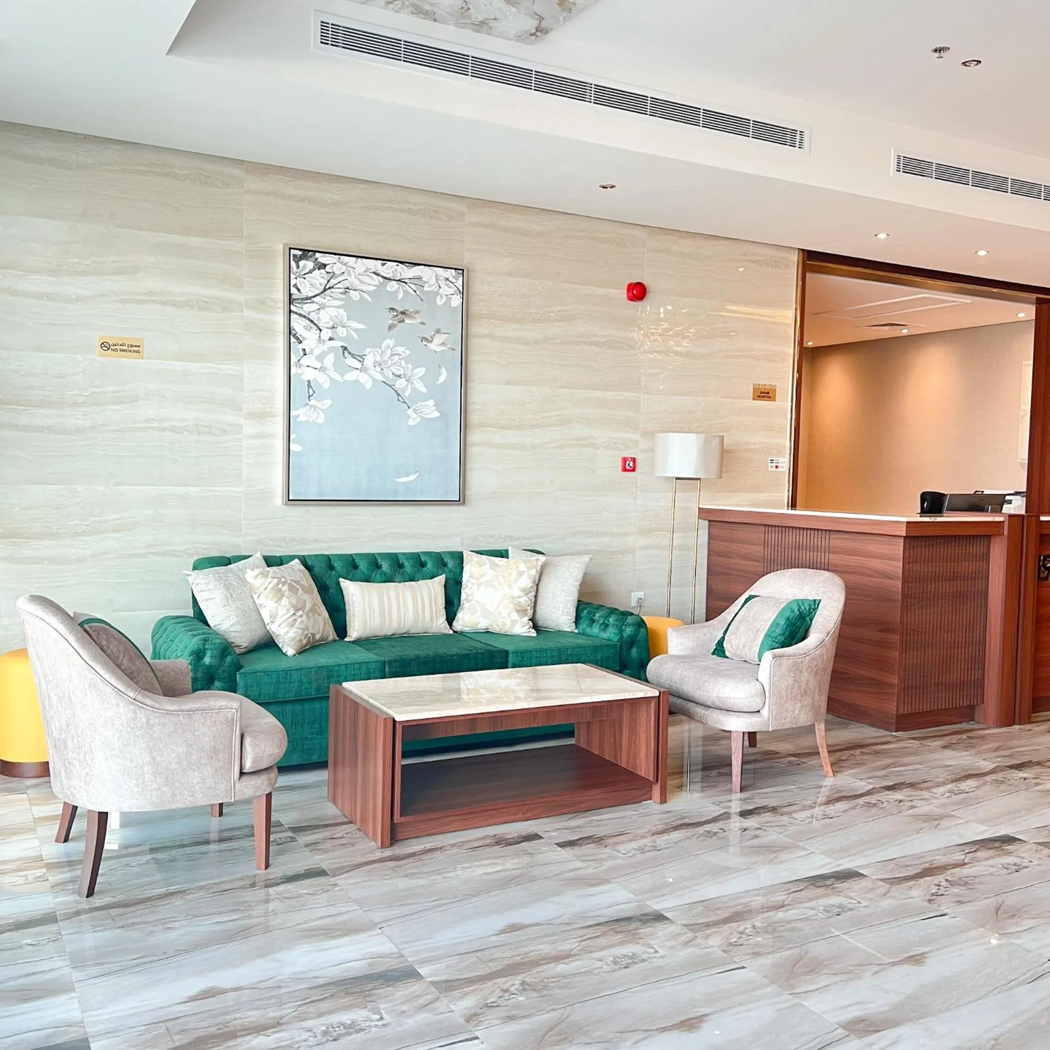 Seating area in Level Nine Hotel