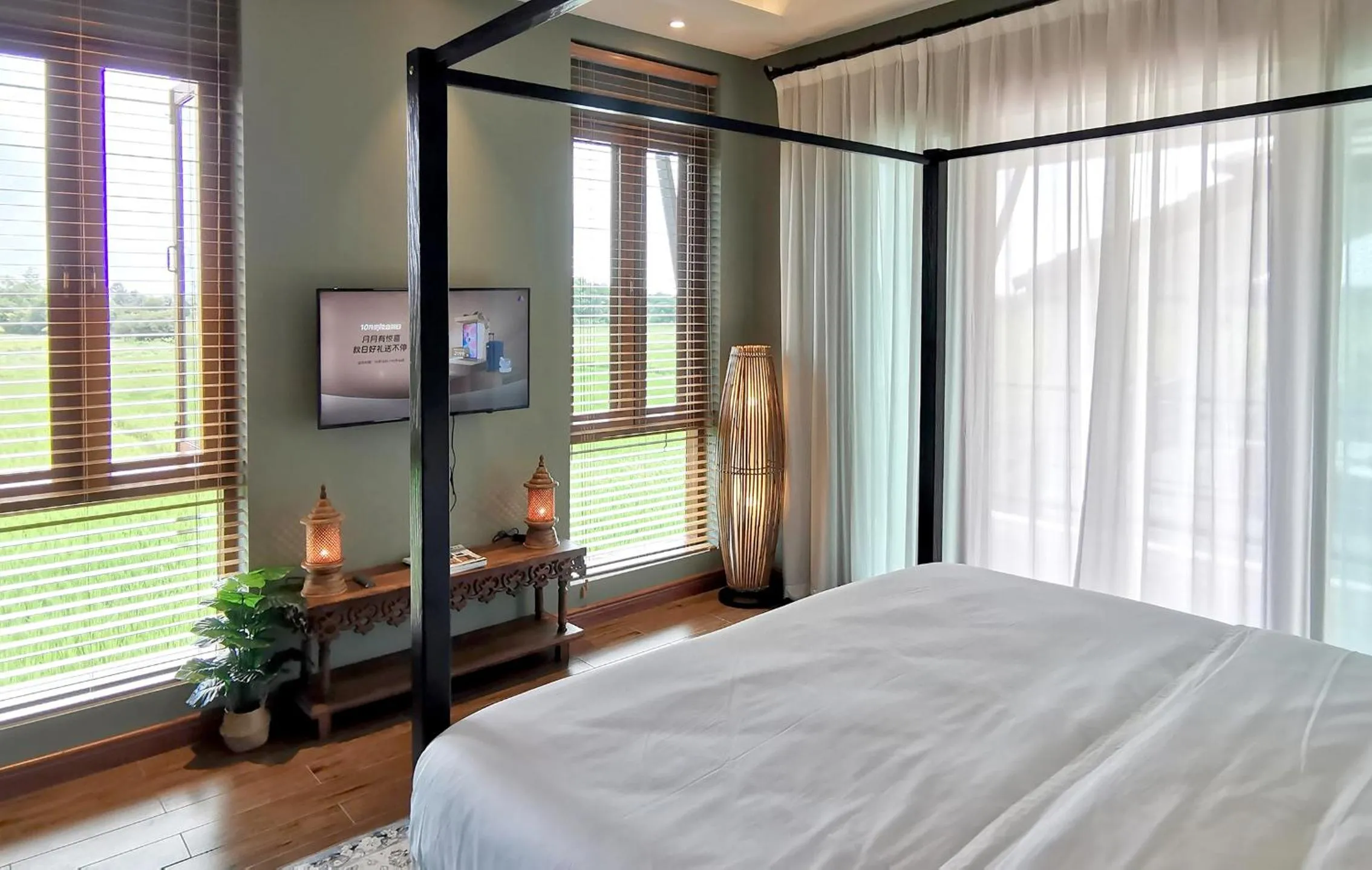 Bed in Rice Villa Chiang Mai