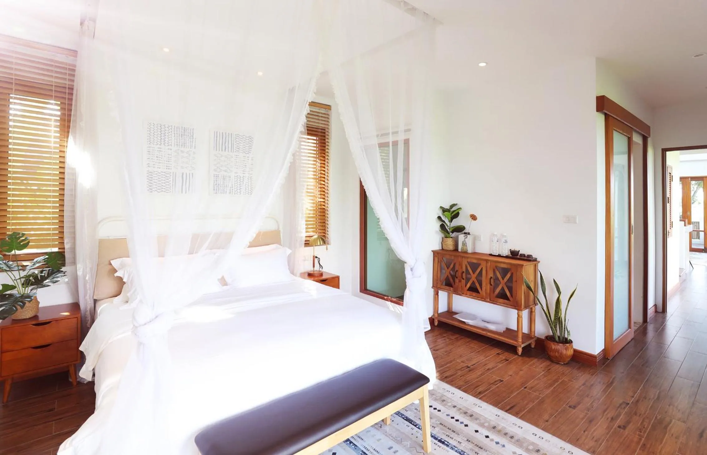 Bed in Rice Villa Chiang Mai