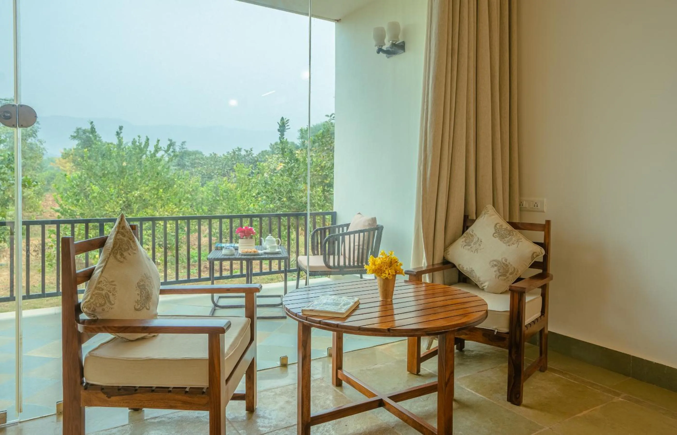 Balcony/Terrace in Guldaar Sariska - A luxury Forest Resort