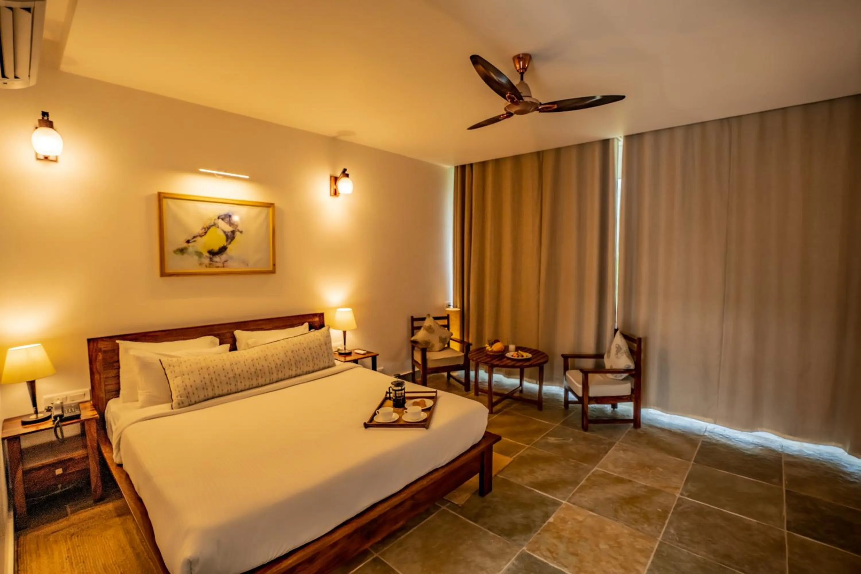 Bed in Guldaar Sariska - A luxury Forest Resort