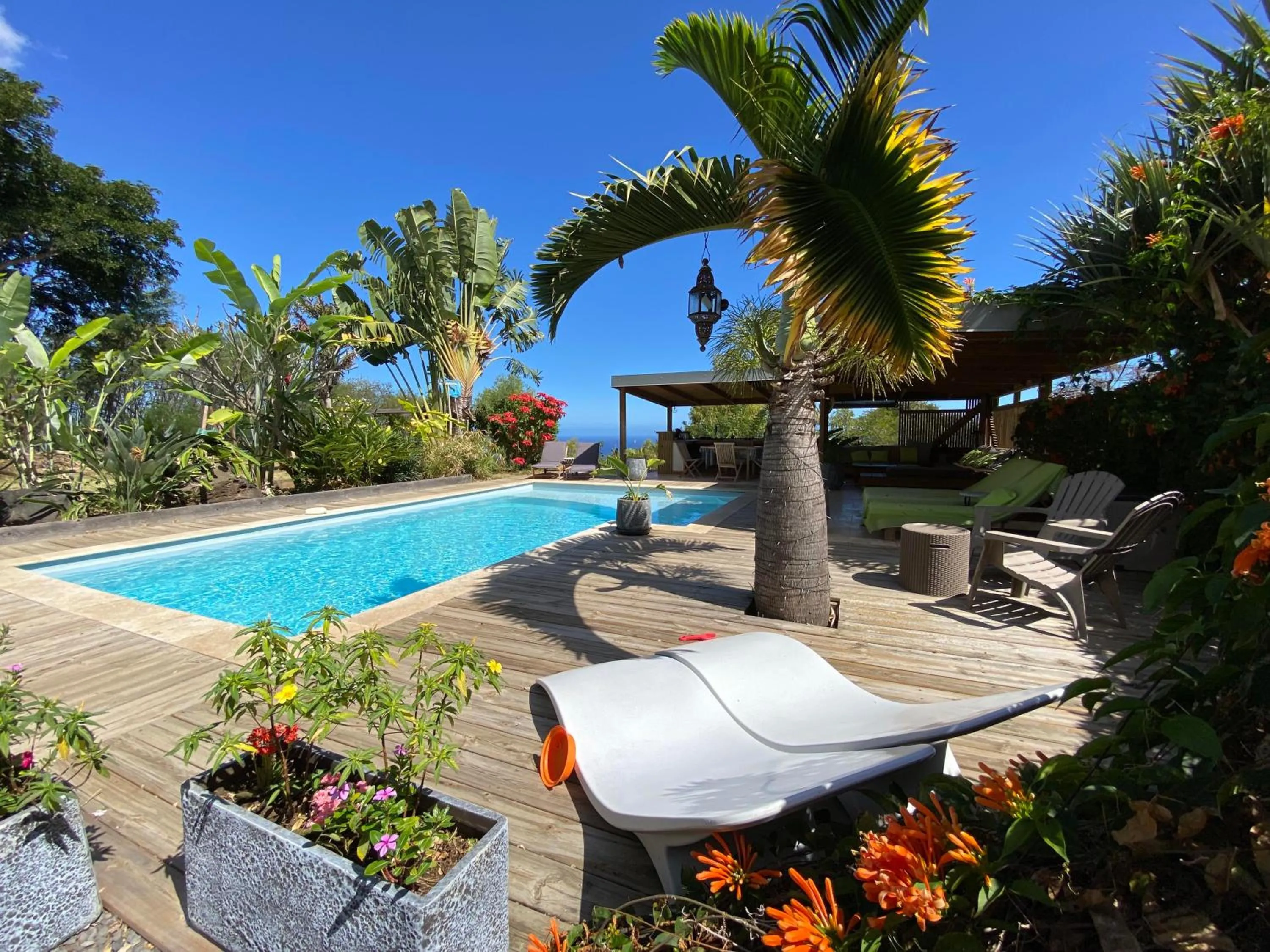 Pool view in Villa Baies Roses