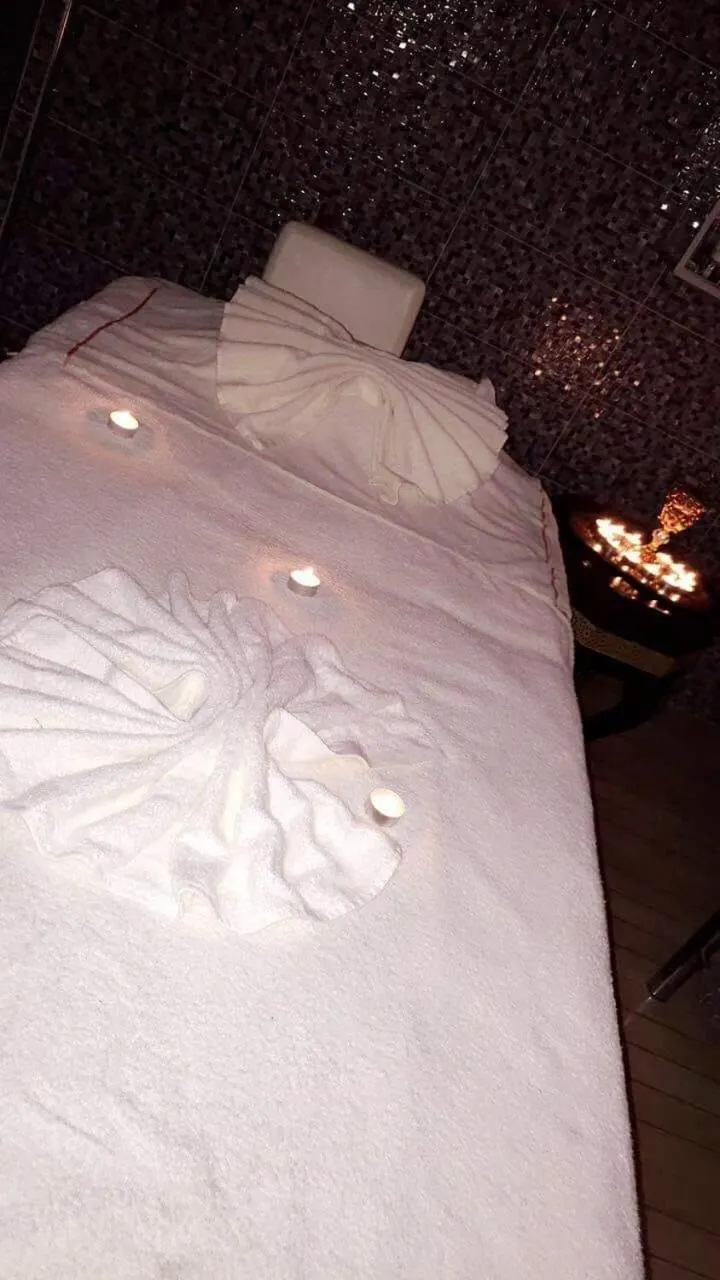 Sauna, Bed in Hôtel Briech & Spa