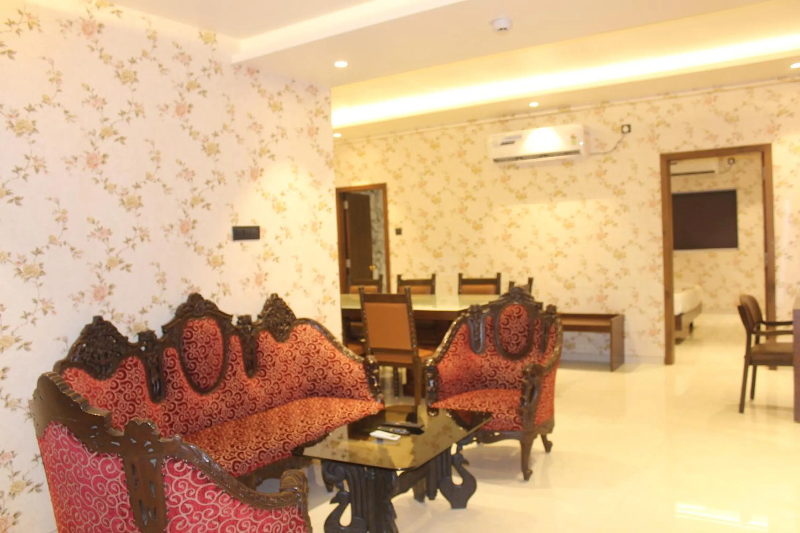 Seating area in Hotel Madhuban