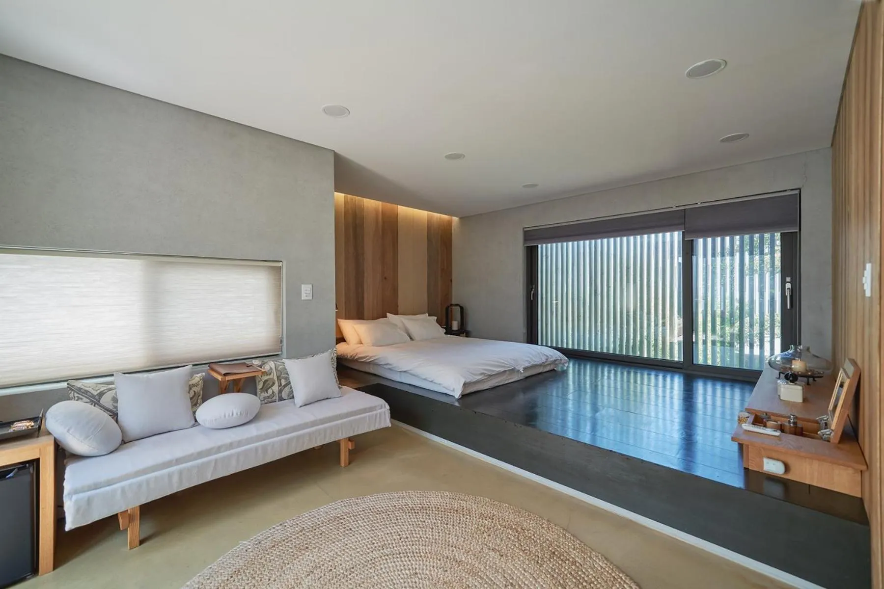 Bed in Scenery after Rain