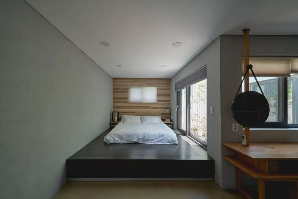 Bed in Scenery after Rain