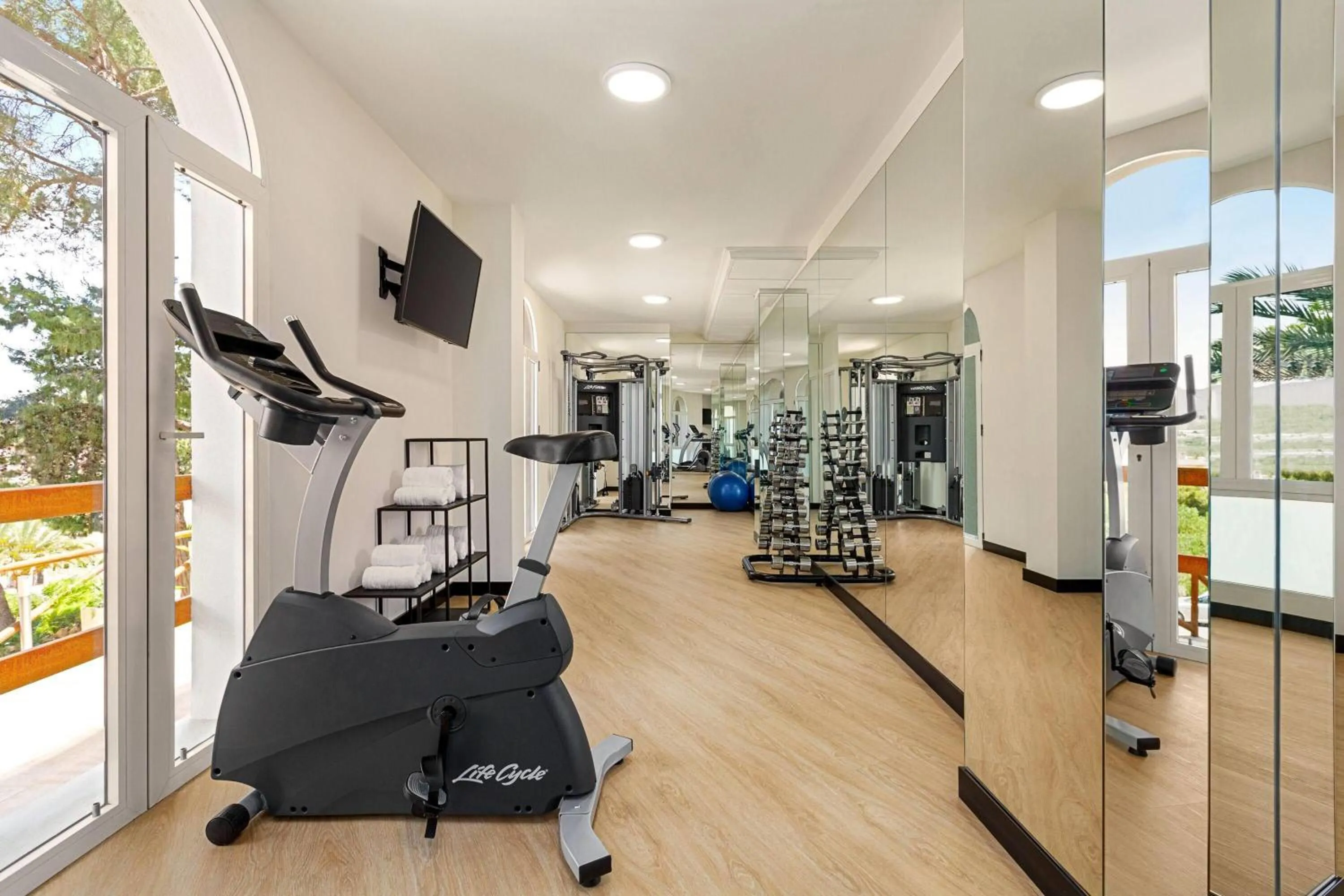 Fitness centre/facilities in Ramada Resort by Wyndham Puerto de Mazarron
