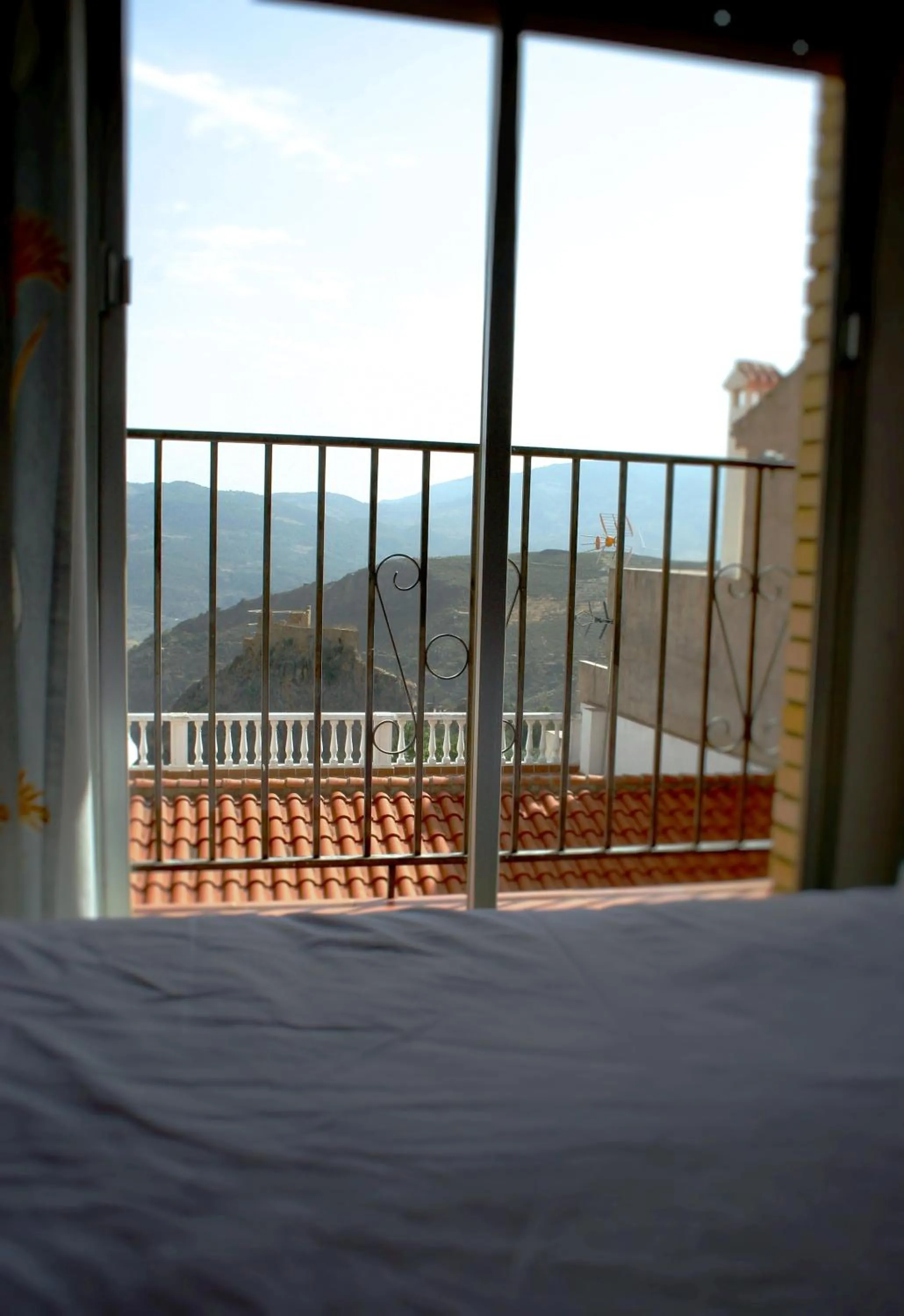 Balcony/Terrace, Bed in Hotel Lanjaron