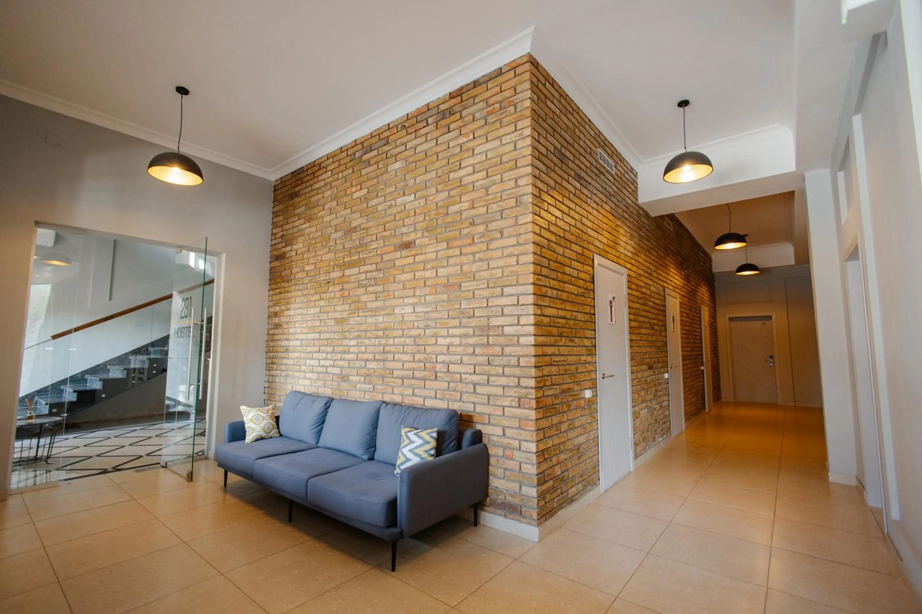 Seating area in 281 Hostel