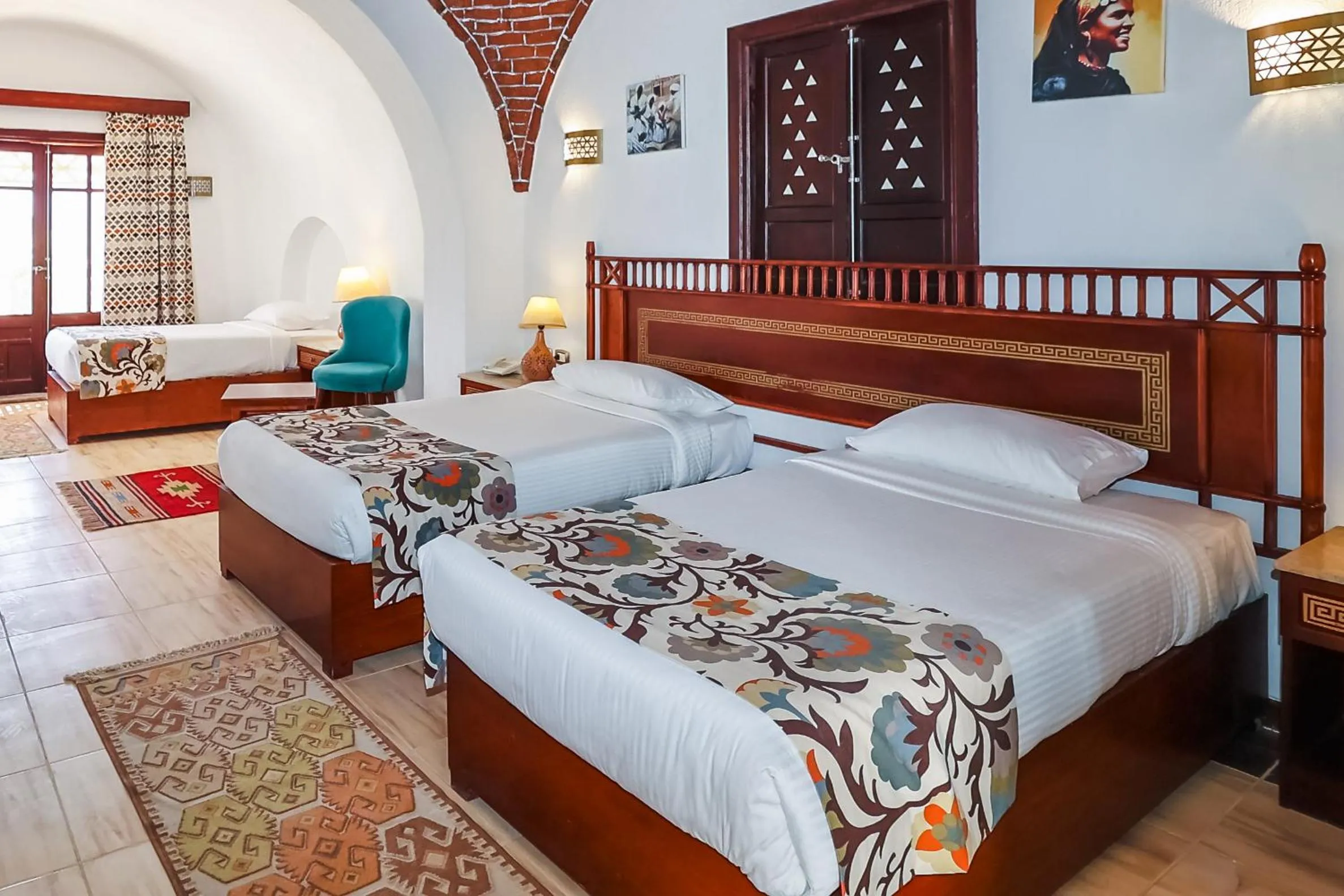 Bedroom, Bed in Beach safari nubian resort