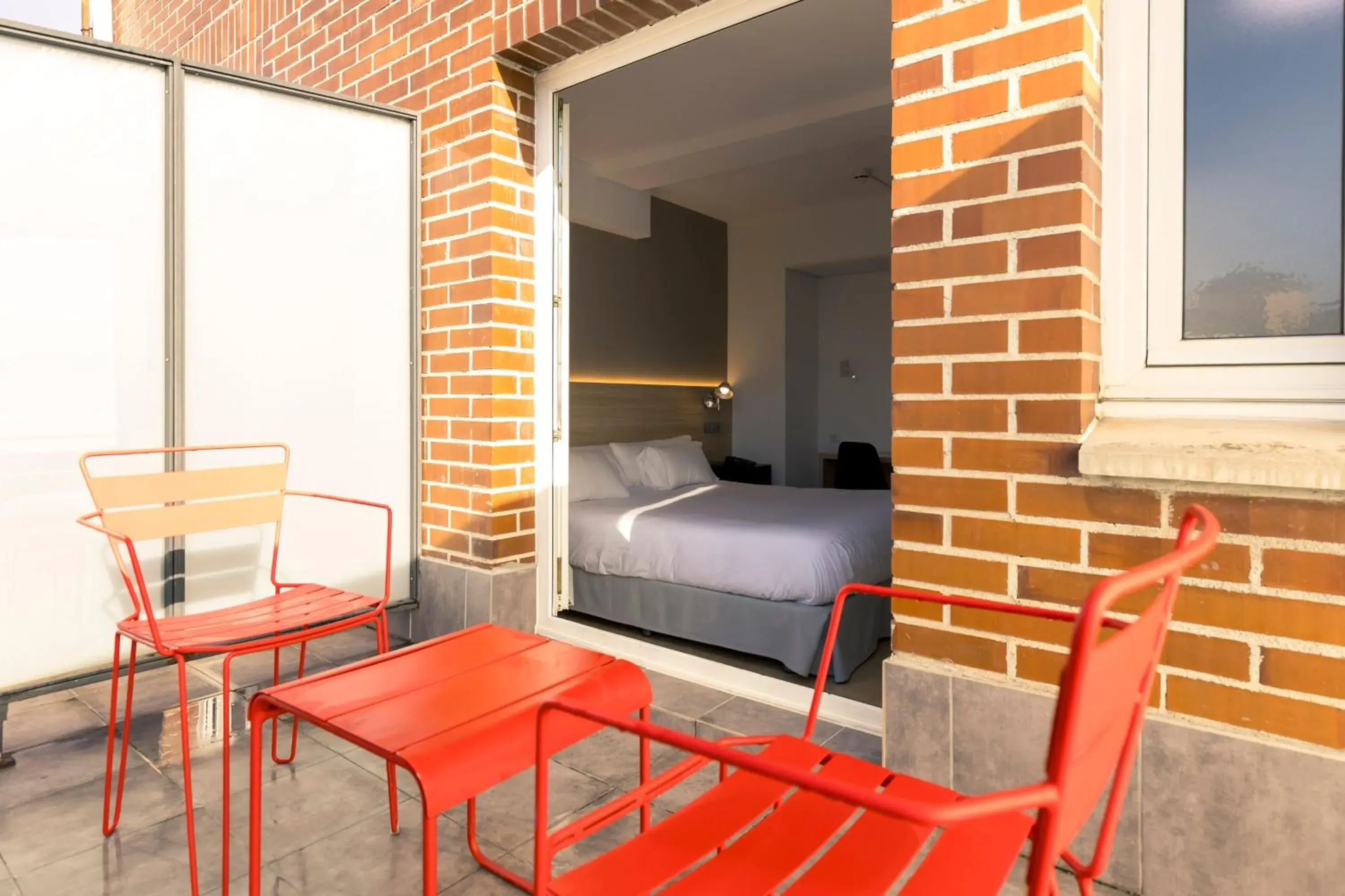 Balcony/Terrace, Bed in Hotel Burlada Balcony/Terrace, Bed in Hotel Burlada