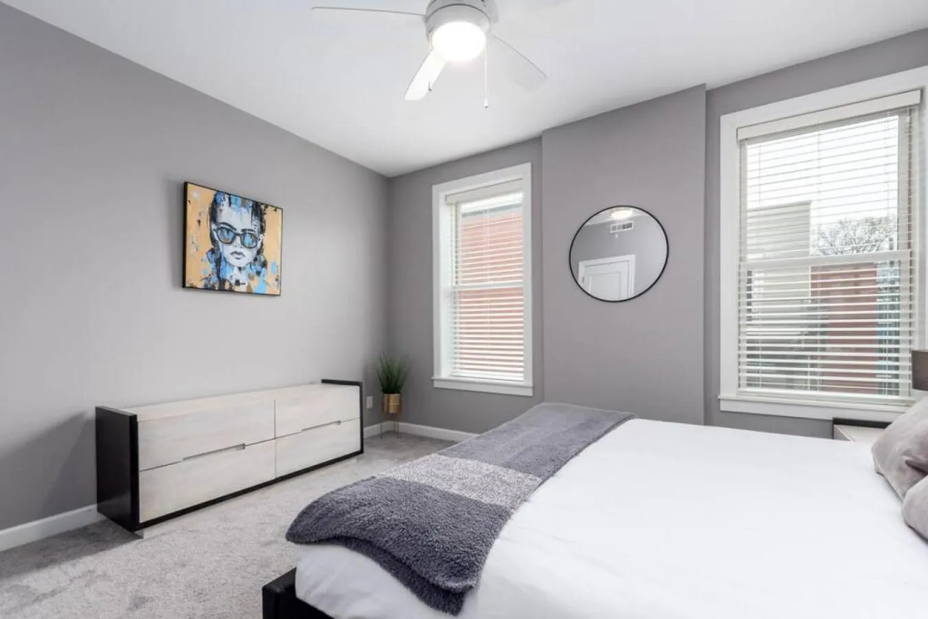Bedroom, Bed in Soaring 2-Bedroom Parkside Loft Walkable to it All