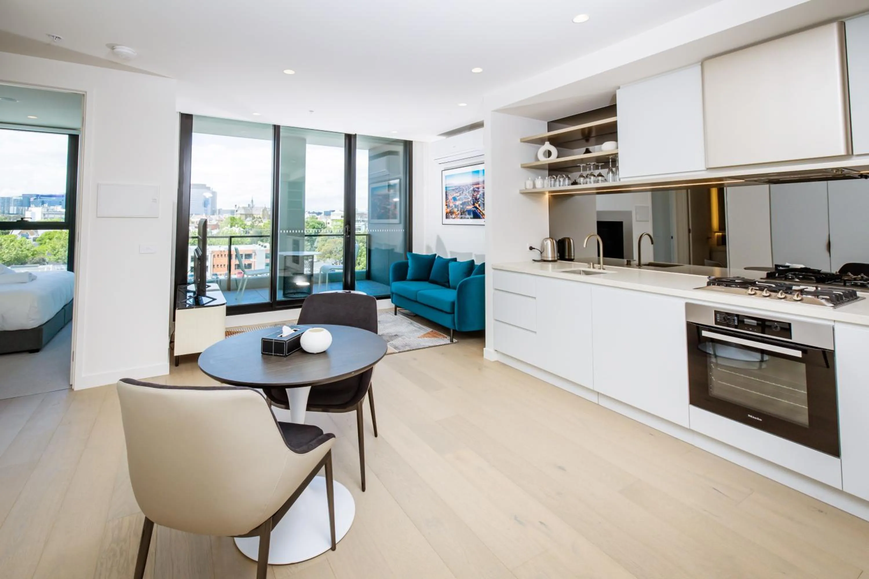 Kitchen or kitchenette in The Marker Apartments Melbourne