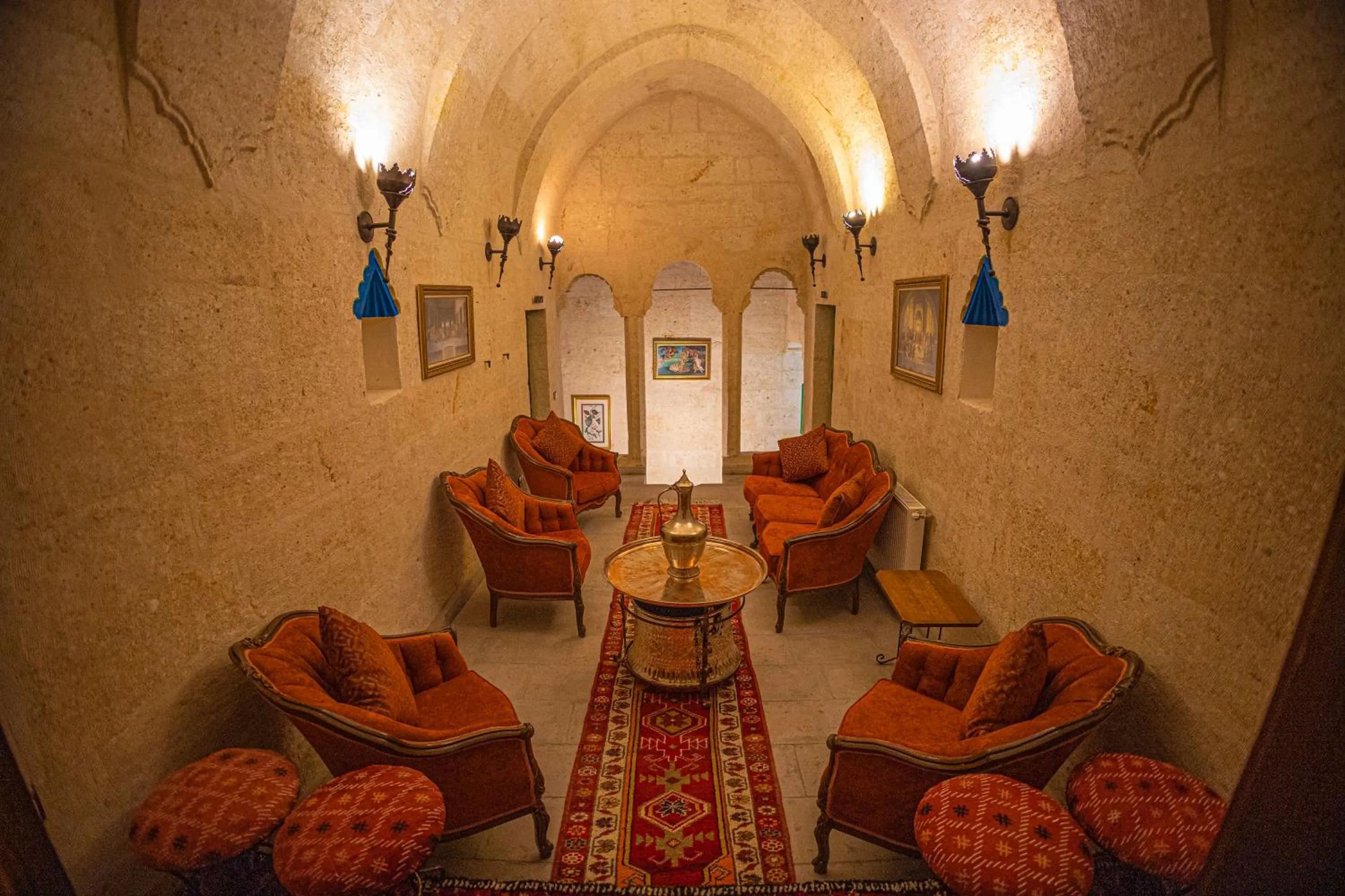 Living room in Pietra Cave Suites