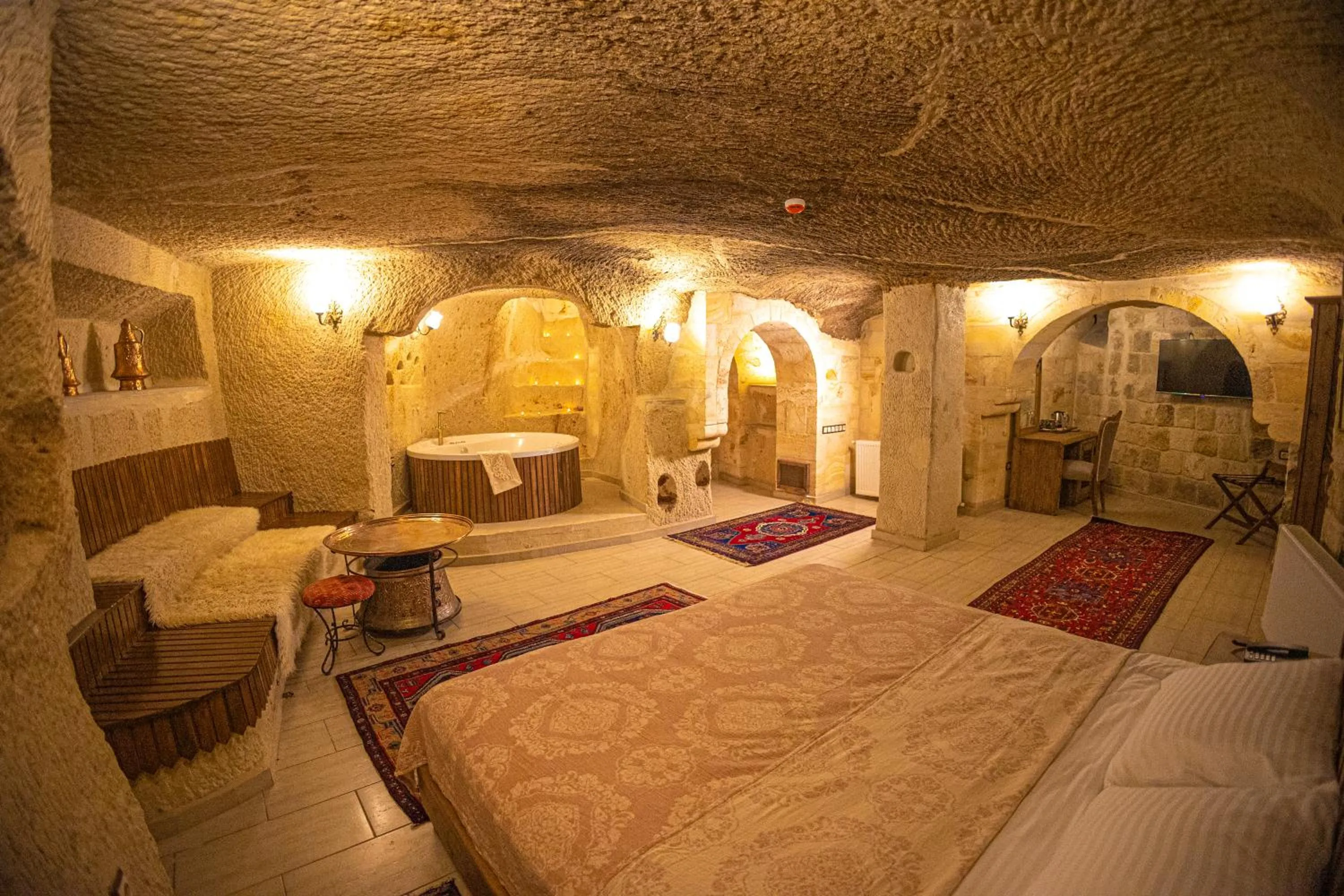 Seating area in Pietra Cave Suites