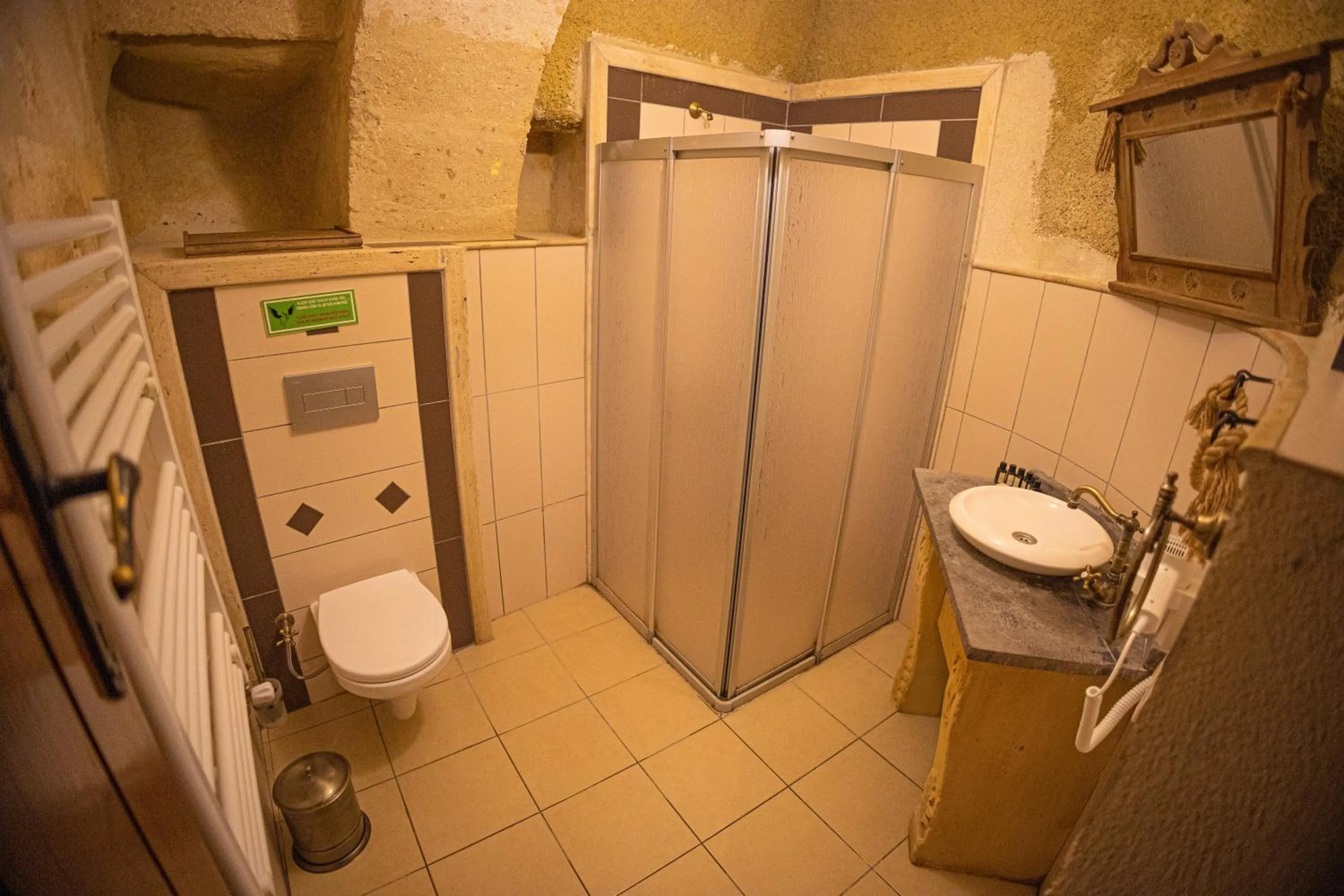 Shower in Pietra Cave Suites