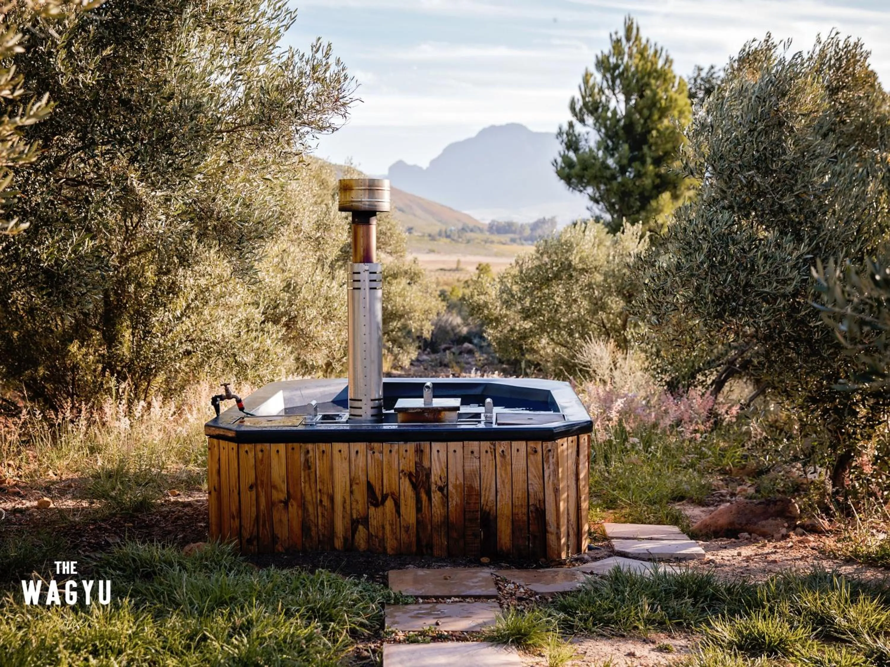 Hot Spring Bath in Wagyu Mountain Lodge