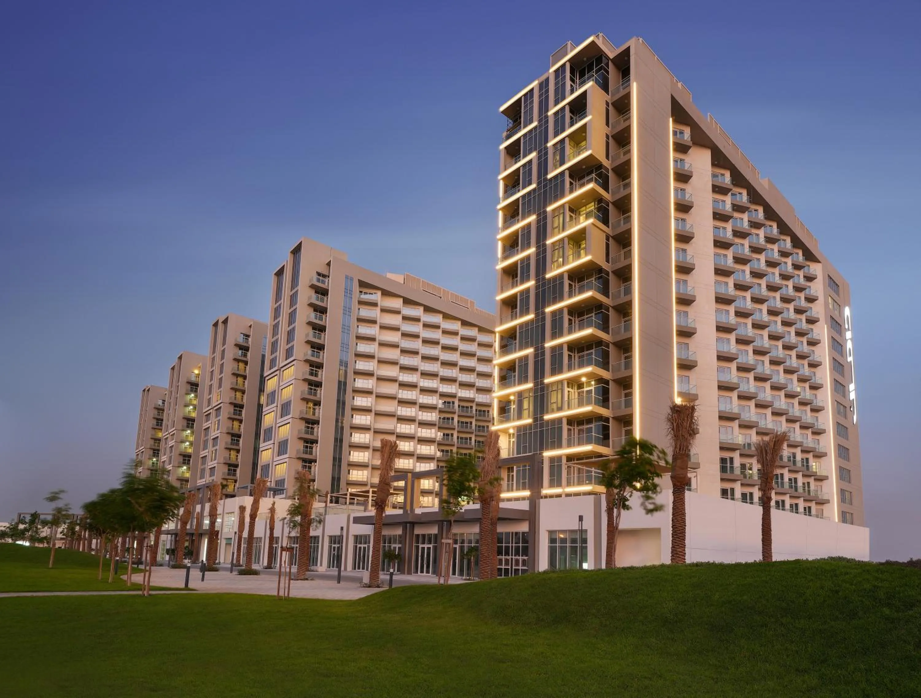 Property building in DAMAC Hills 2 Hotel, an Edge by Rotana Hotel