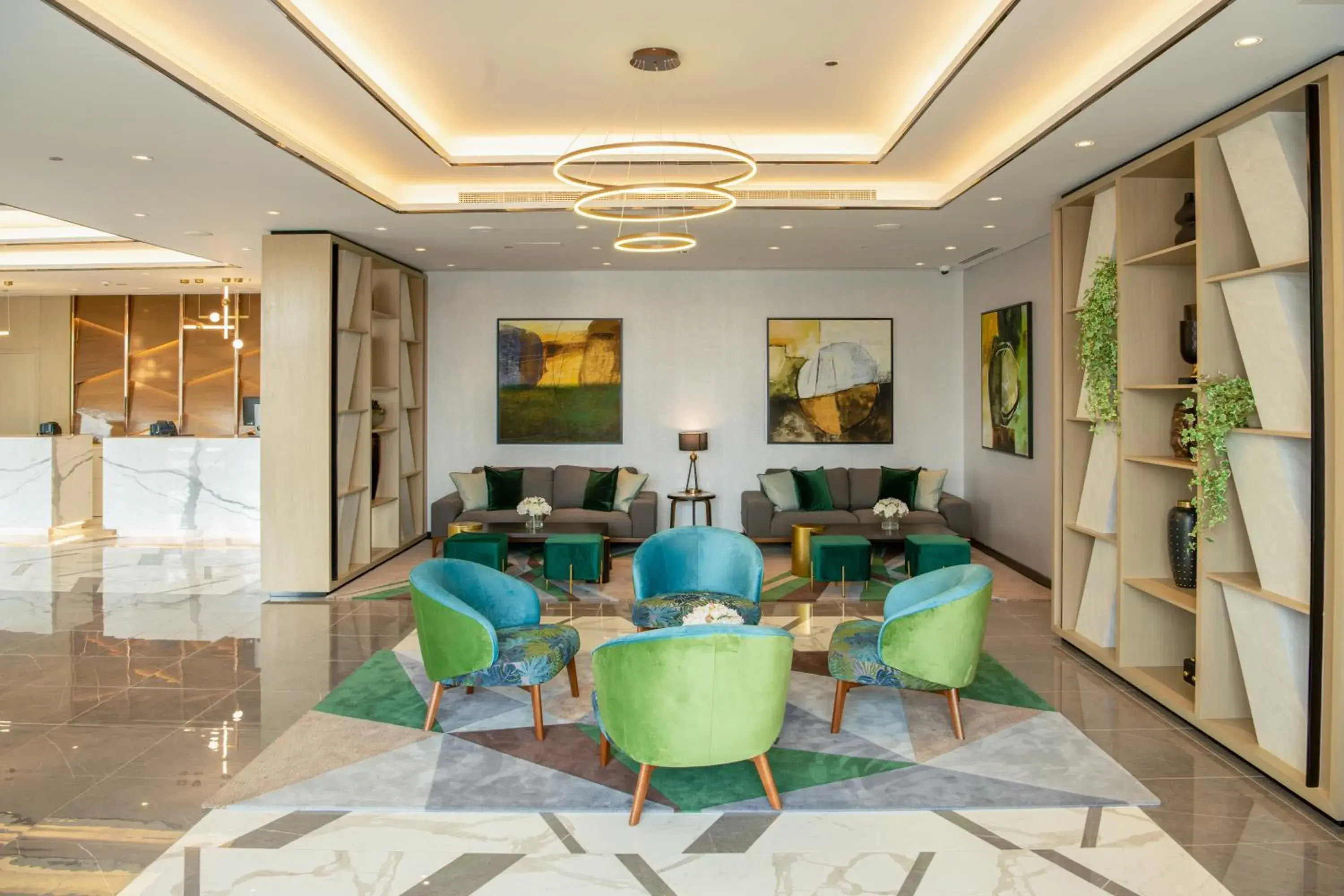 Lobby or reception in DAMAC Hills 2 Hotel, an Edge by Rotana Hotel Lobby or reception in DAMAC Hills 2 Hotel, an Edge by Rotana Hotel