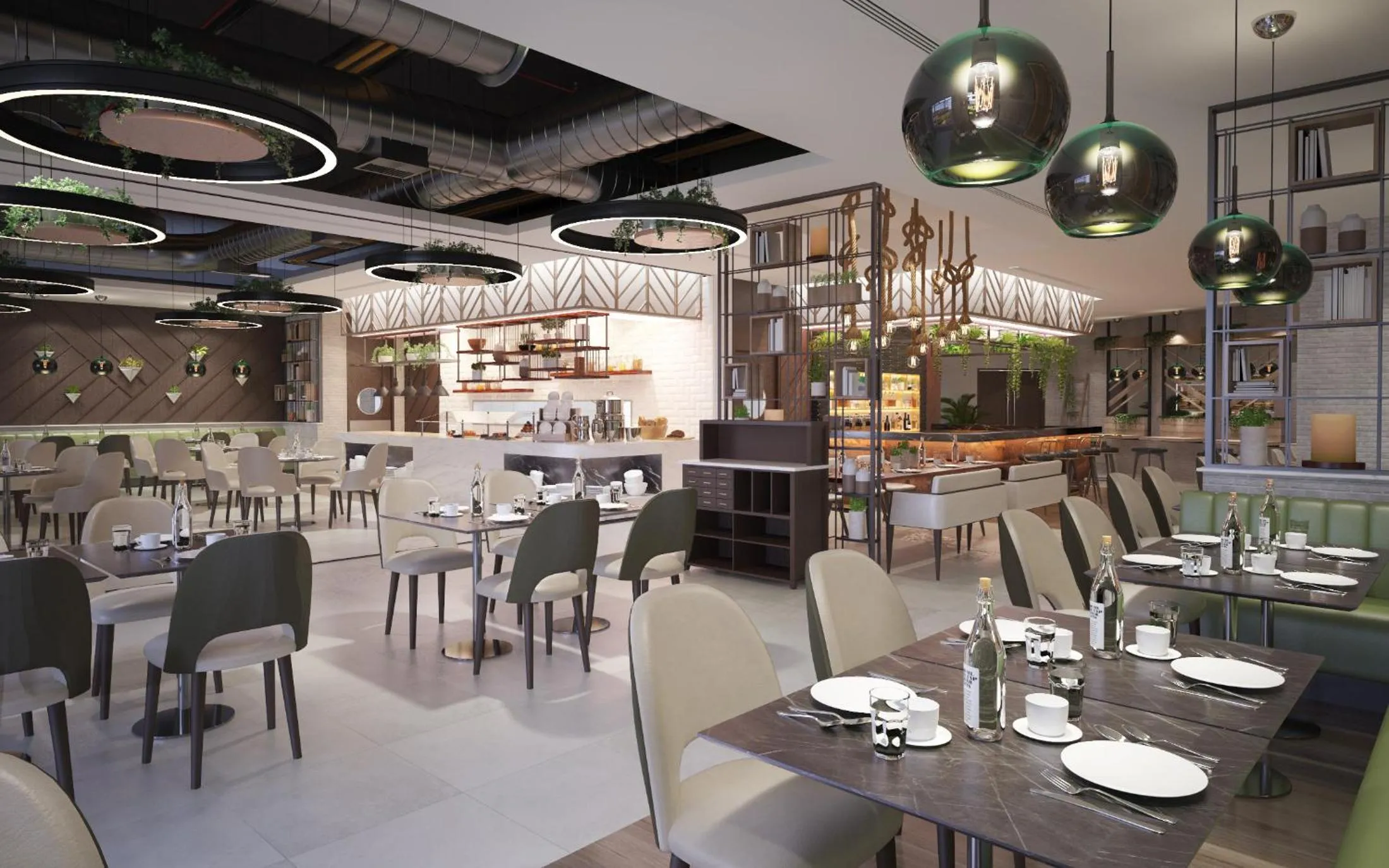 Restaurant/places to eat in DAMAC Hills 2 Hotel, an Edge by Rotana Hotel