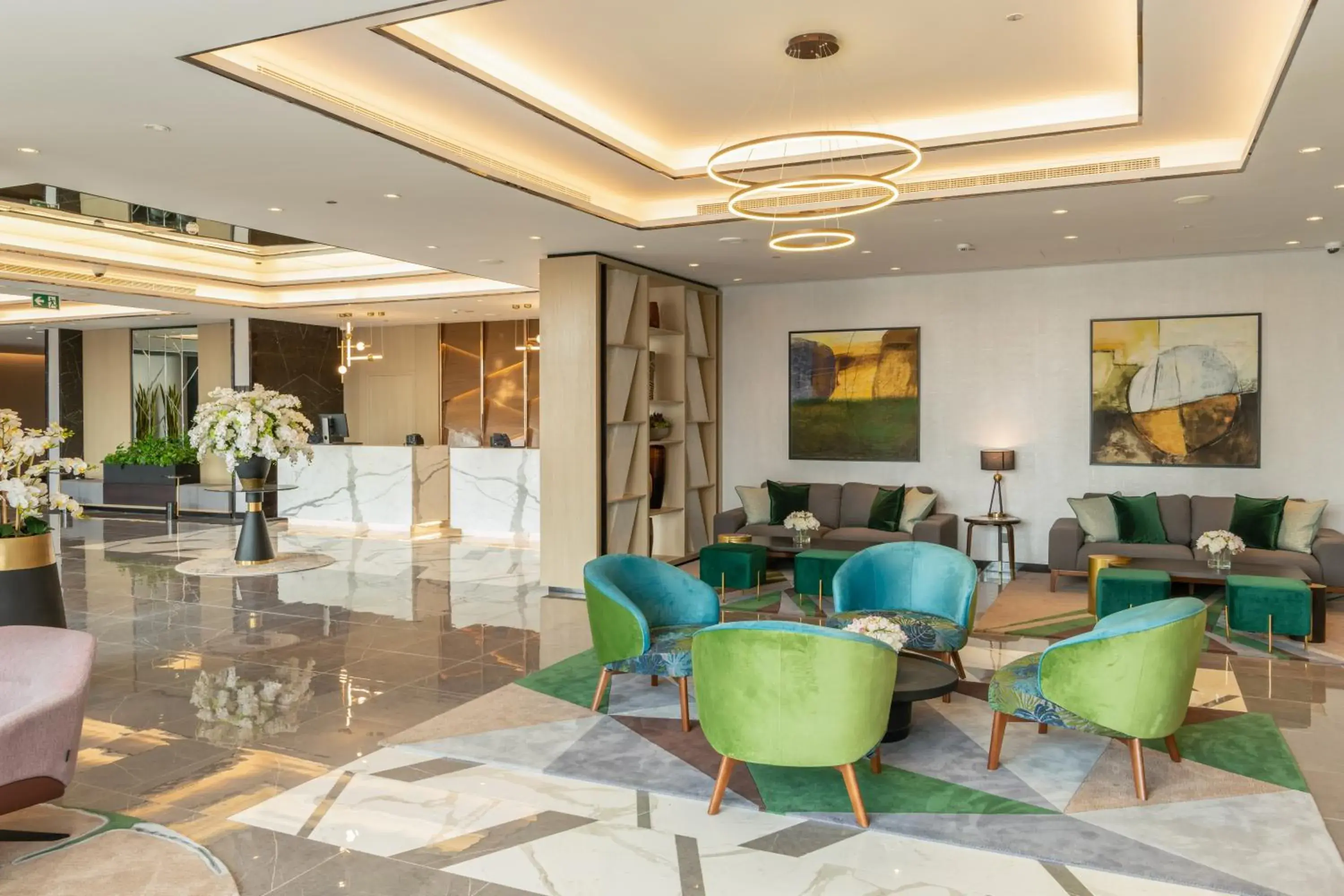 Lobby or reception in DAMAC Hills 2 Hotel, an Edge by Rotana Hotel Lobby or reception in DAMAC Hills 2 Hotel, an Edge by Rotana Hotel