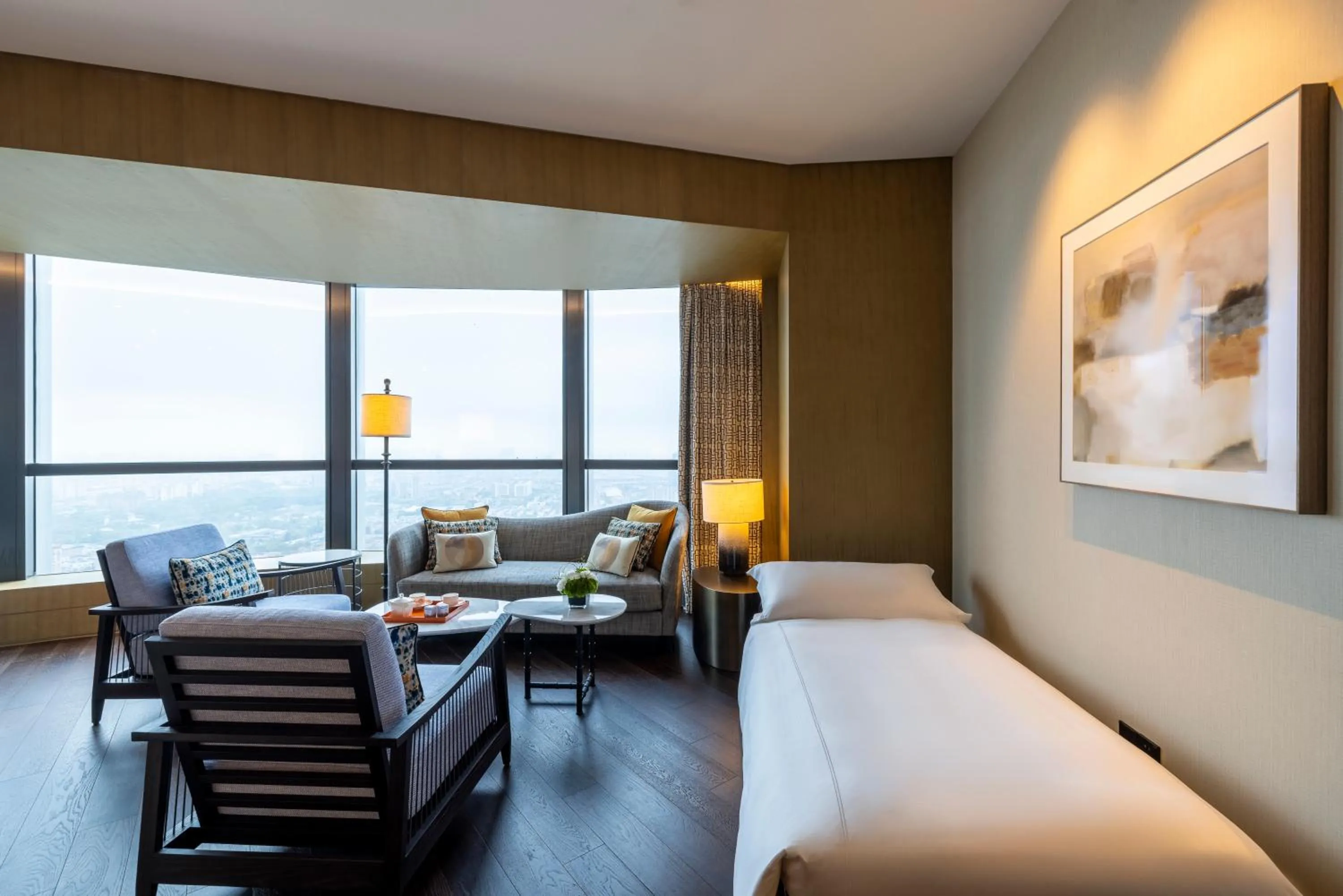 Seating area, Bed in MGM Shanghai West Bund