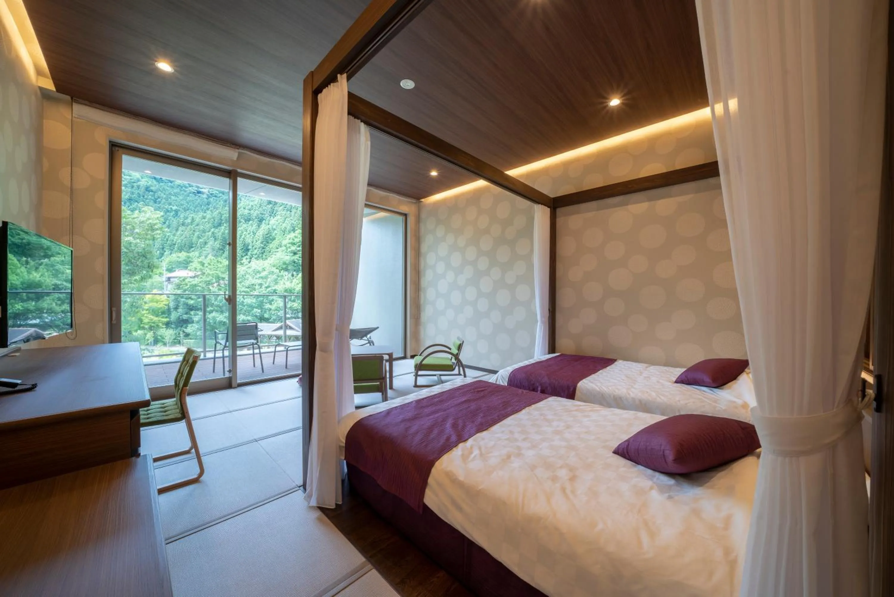 Bed in Kyukamura Oku-Musashi