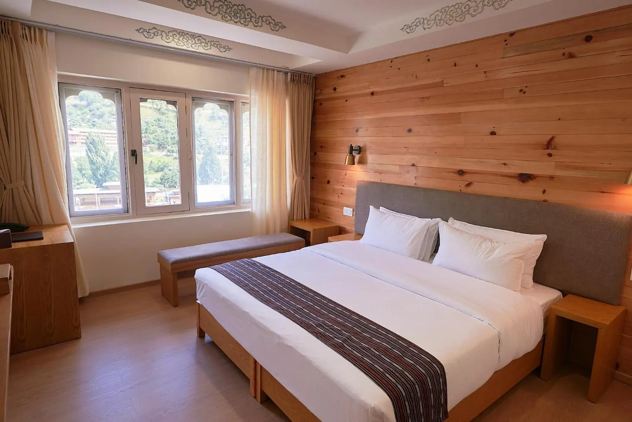 Bed in The Willows Hotel, Bhutan Bed in The Willows Hotel, Bhutan