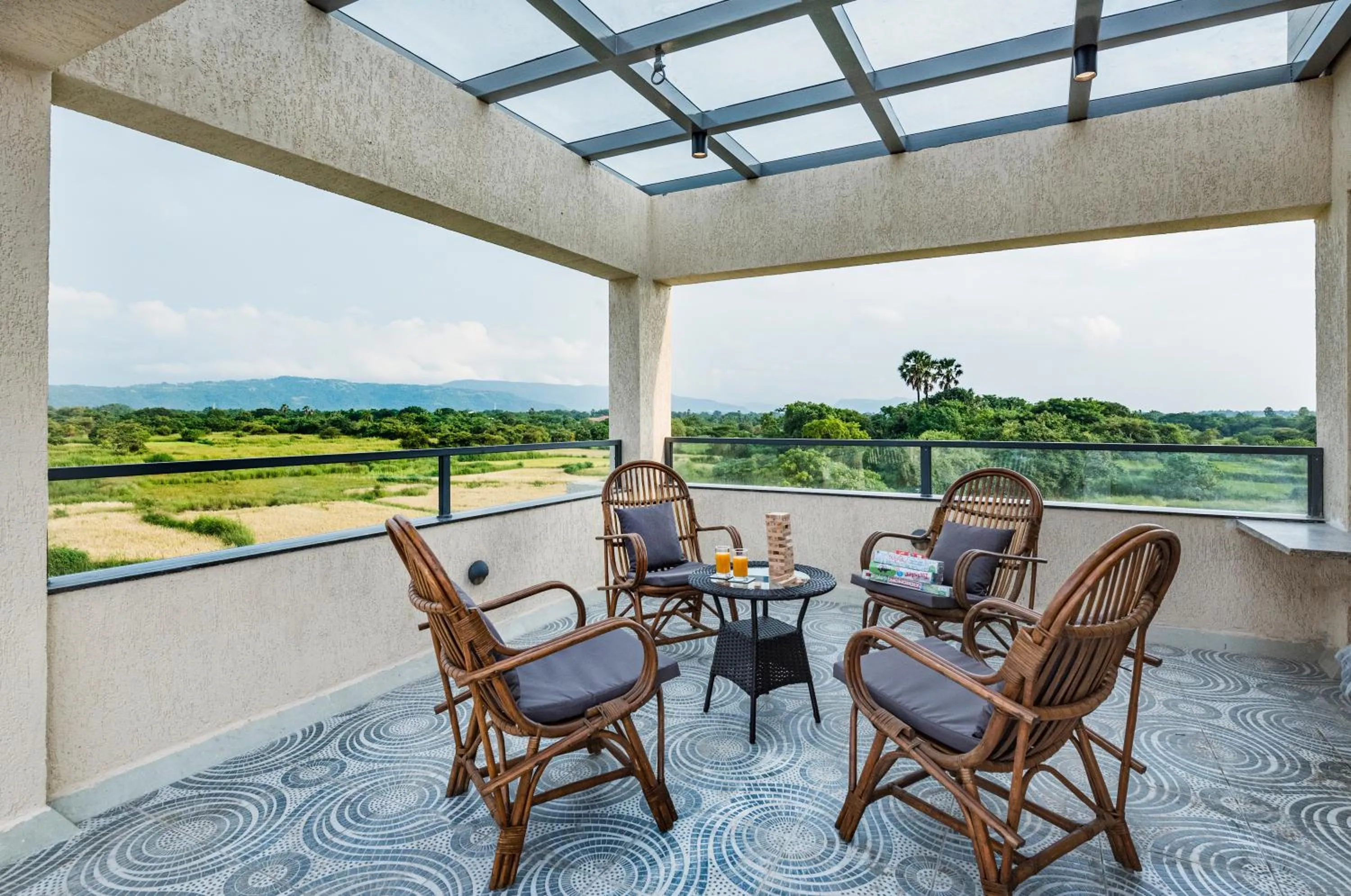 Day in SaffronStays Nishta - 4BR pet-friendly villa with pool, turf, gazebo & terrace BBQ views in Alibaug