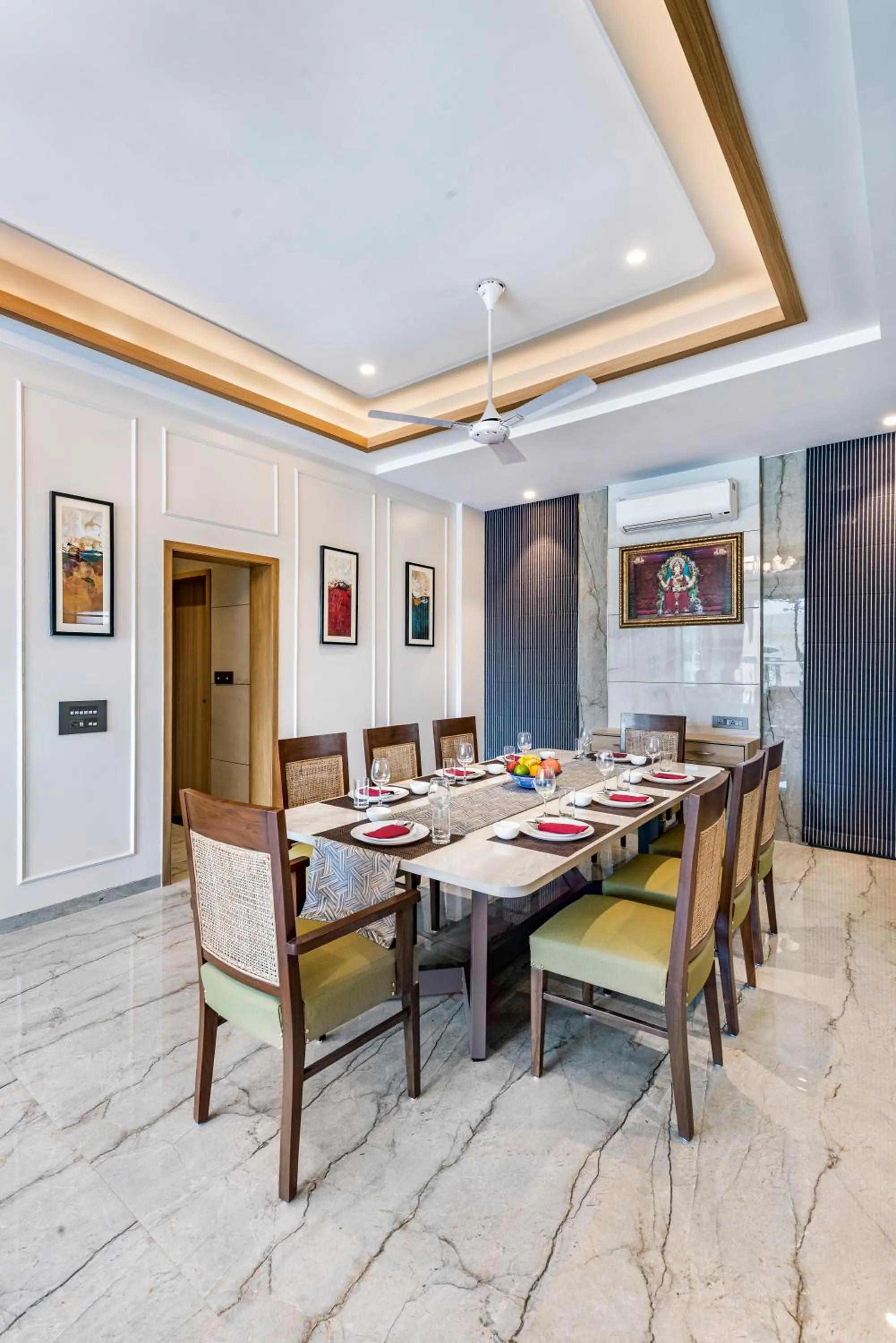 Seating area in SaffronStays Nishta - 4BR pet-friendly villa with pool, turf, gazebo & terrace BBQ views in Alibaug