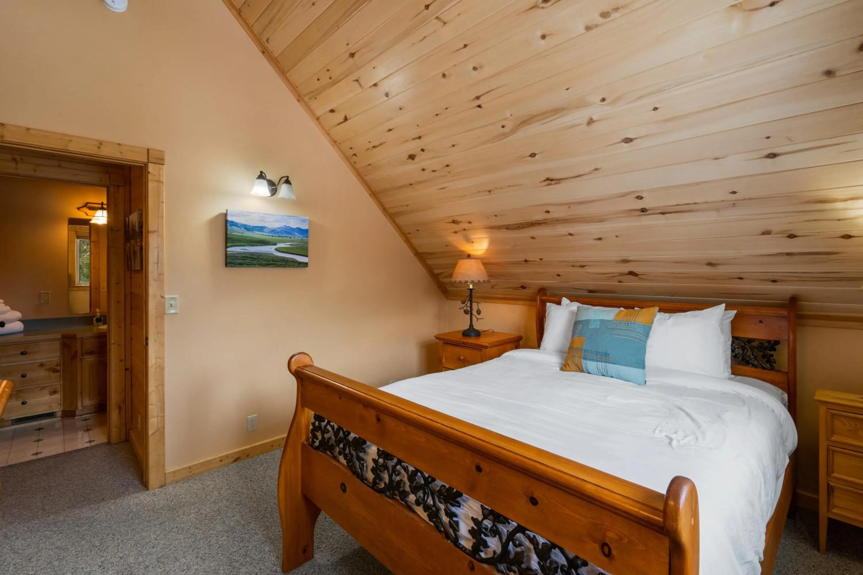 Bed in Mule Deer Cabin