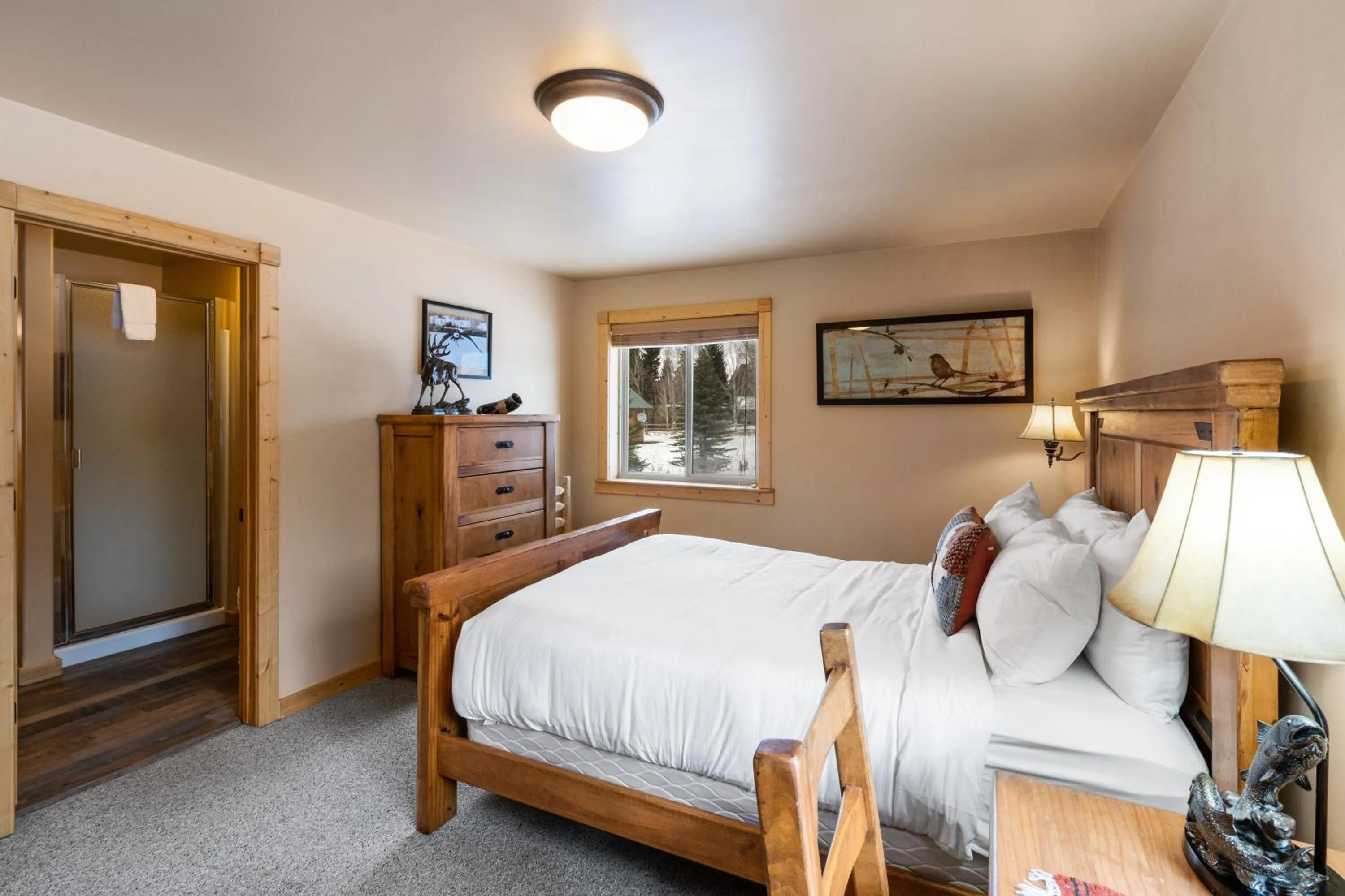 Bed in Mule Deer Cabin