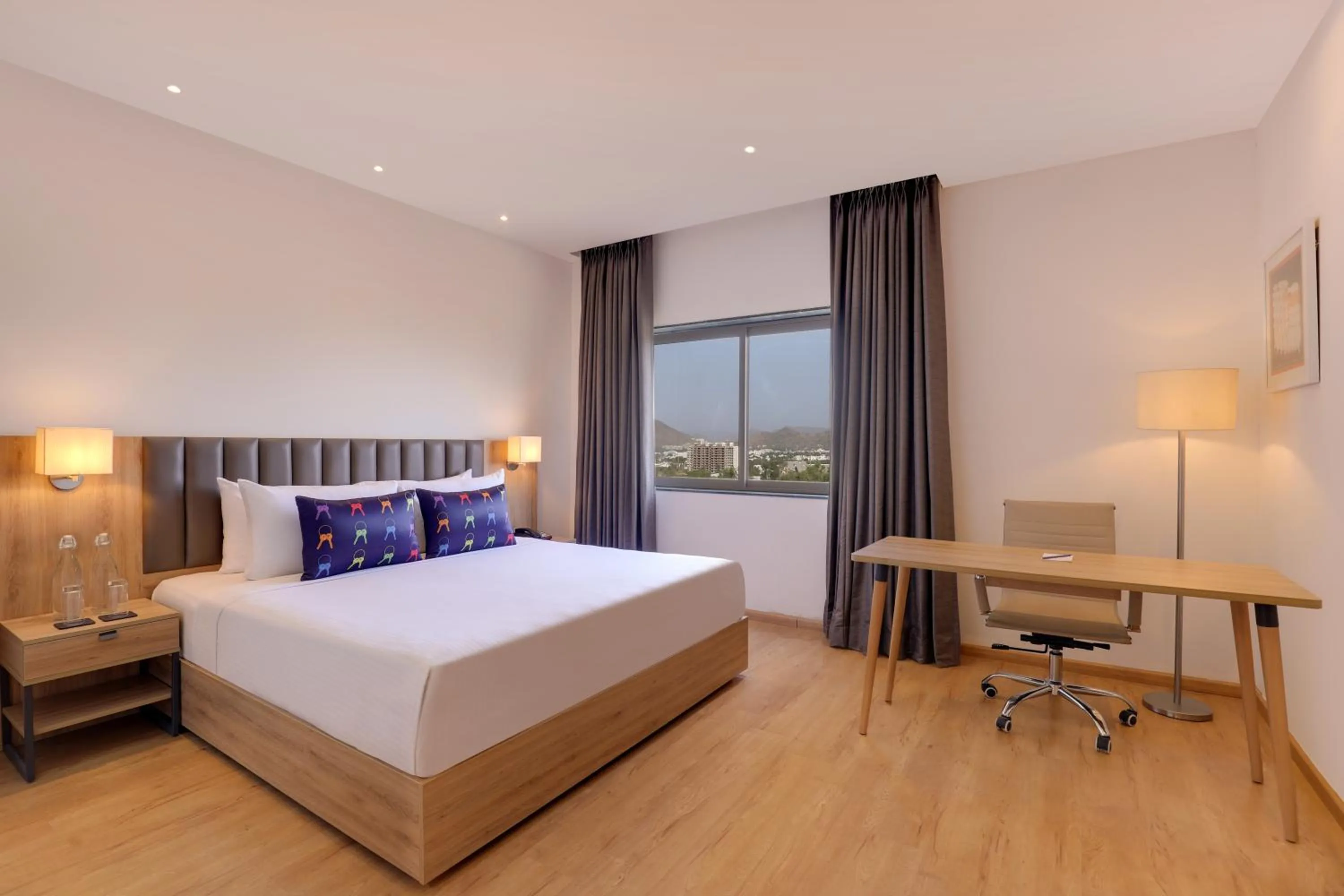 Bedroom, Bed in Keys Lite by Lemon Tree Hotels, Urban Square, Udaipur