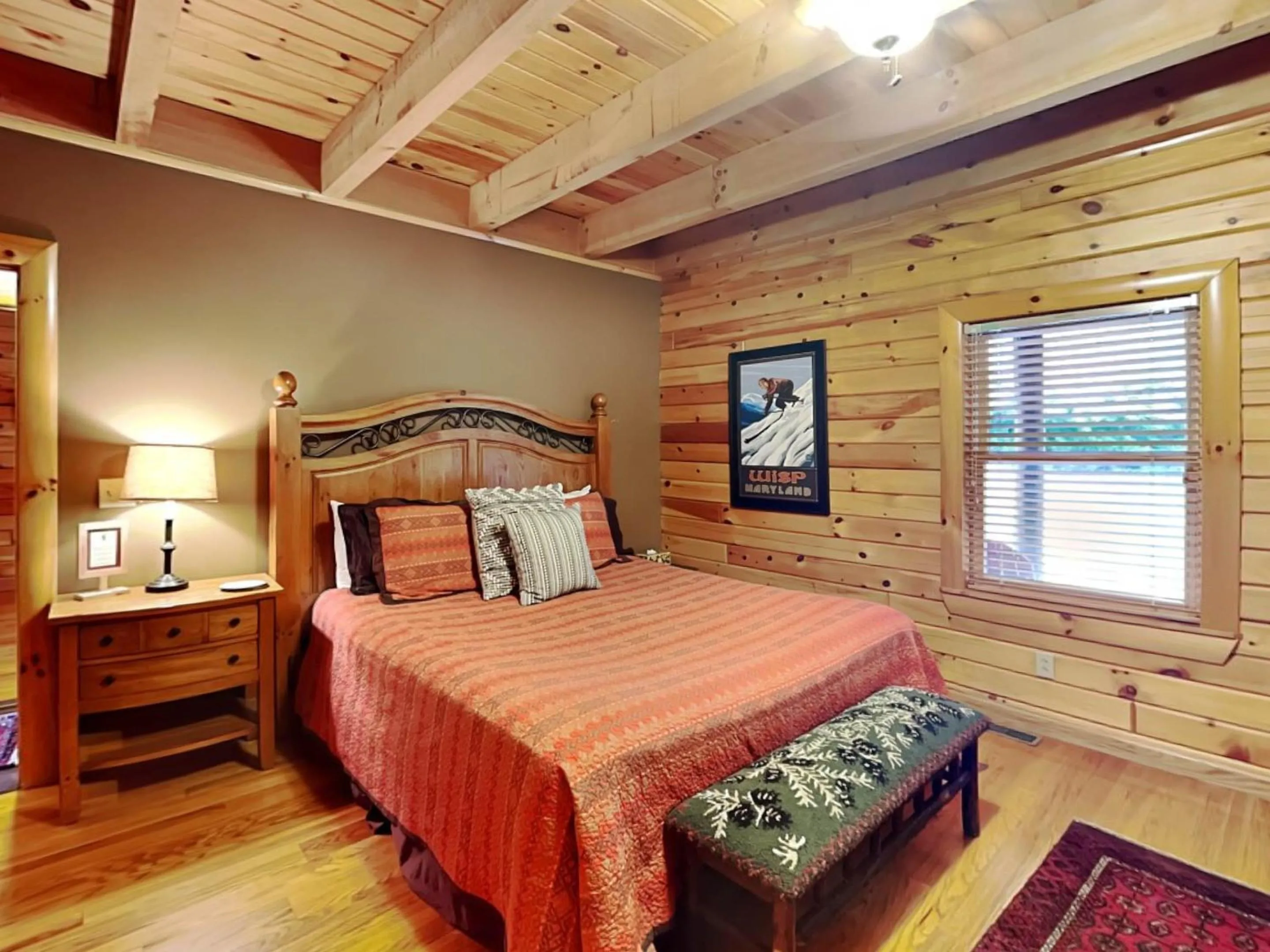 Bed in Bear Hollow Lodge