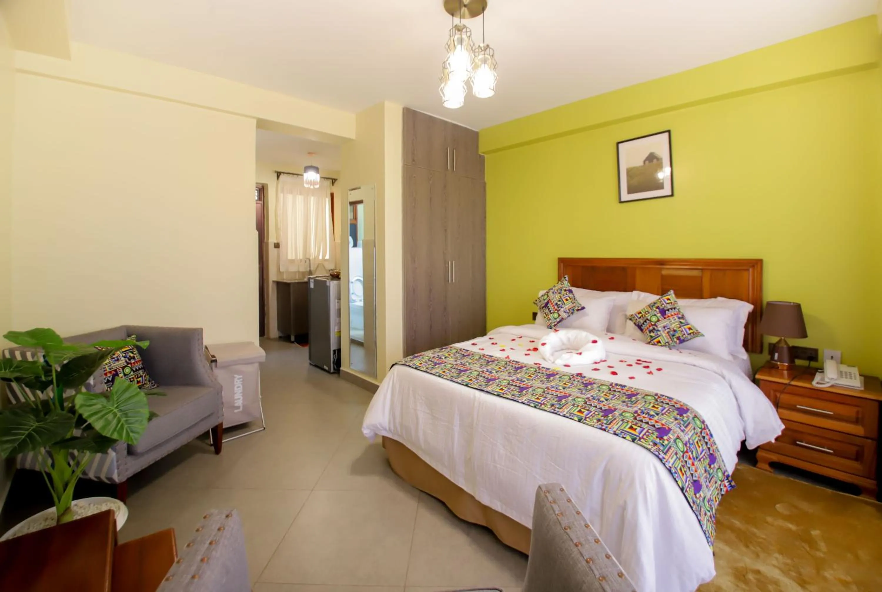 Bed in Lantern Serviced Apartments