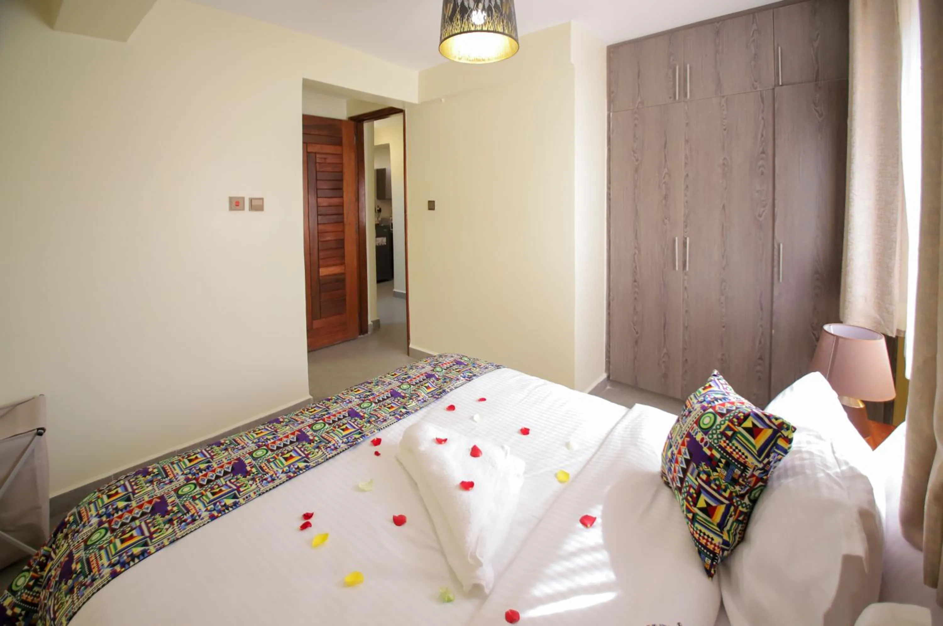 Bed in Lantern Serviced Apartments