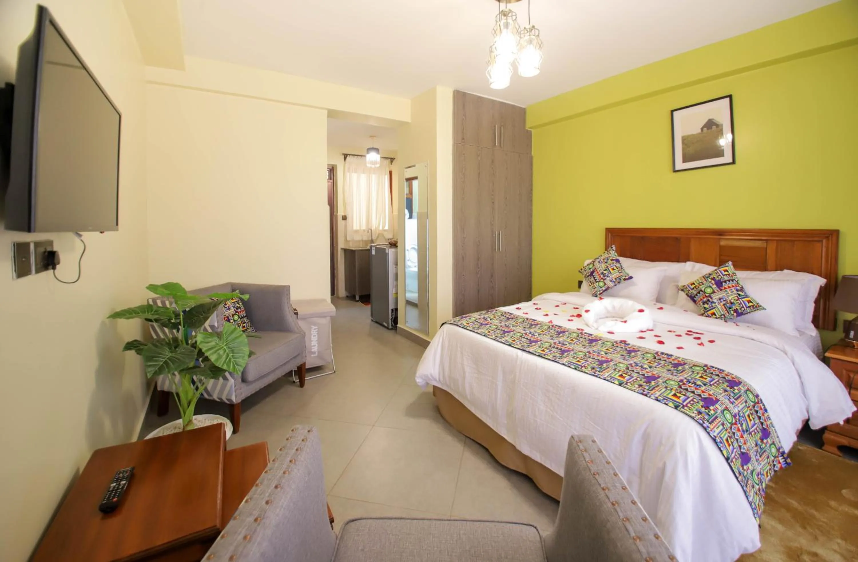 Bed in Lantern Serviced Apartments