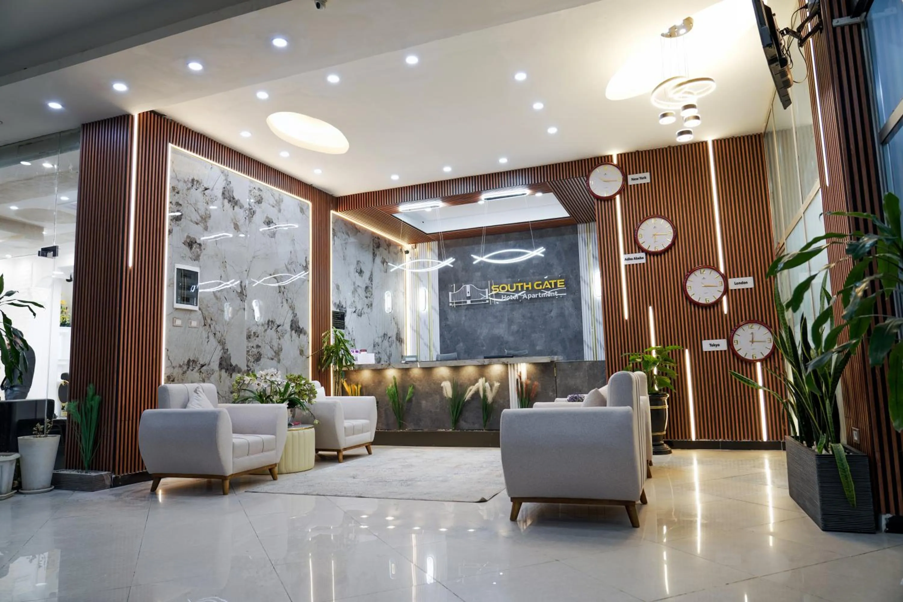Lobby or reception in South Gate Hotel Apartment