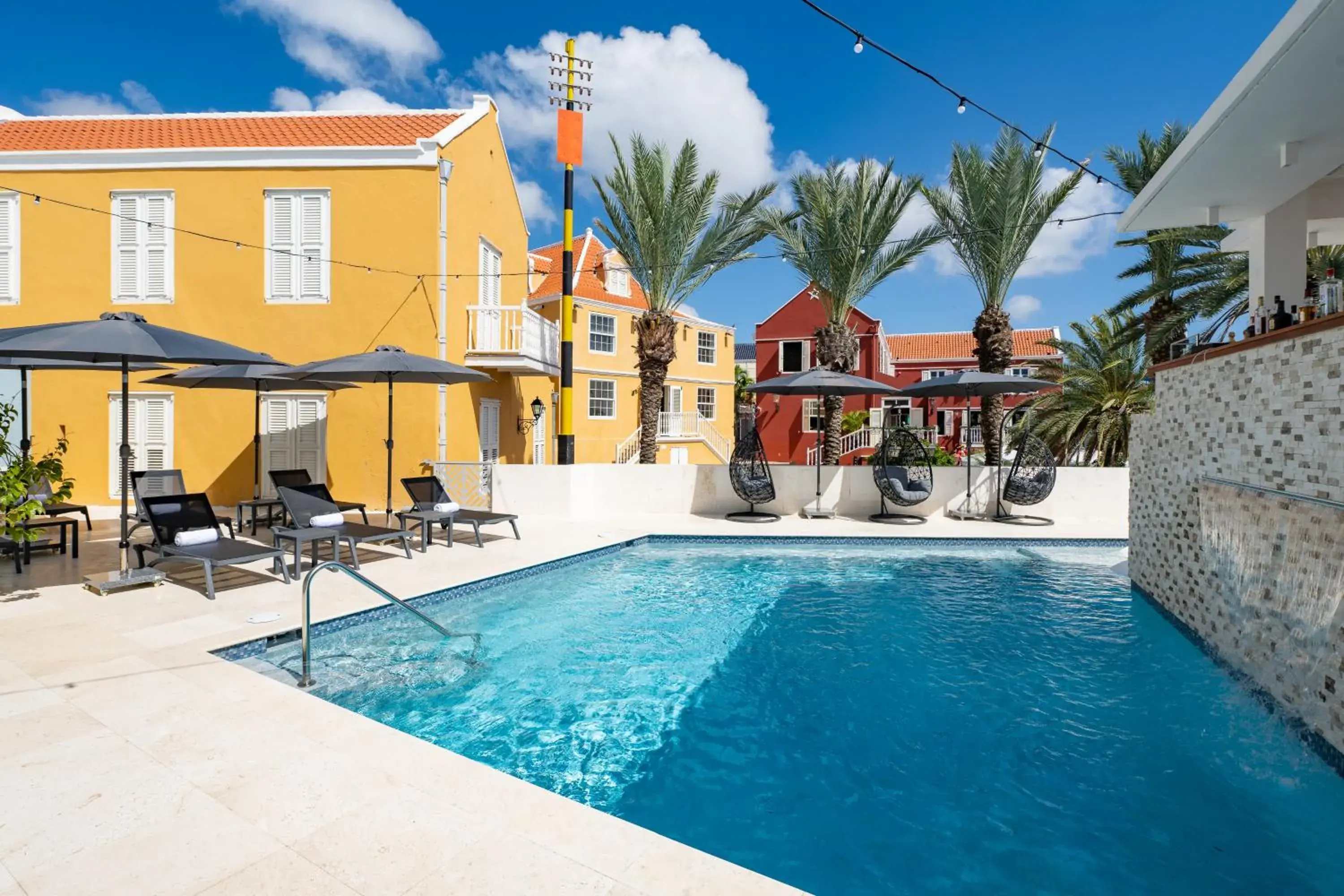 Pool view in Harbor Hotel & Casino Curacao Pool view in Harbor Hotel & Casino Curacao