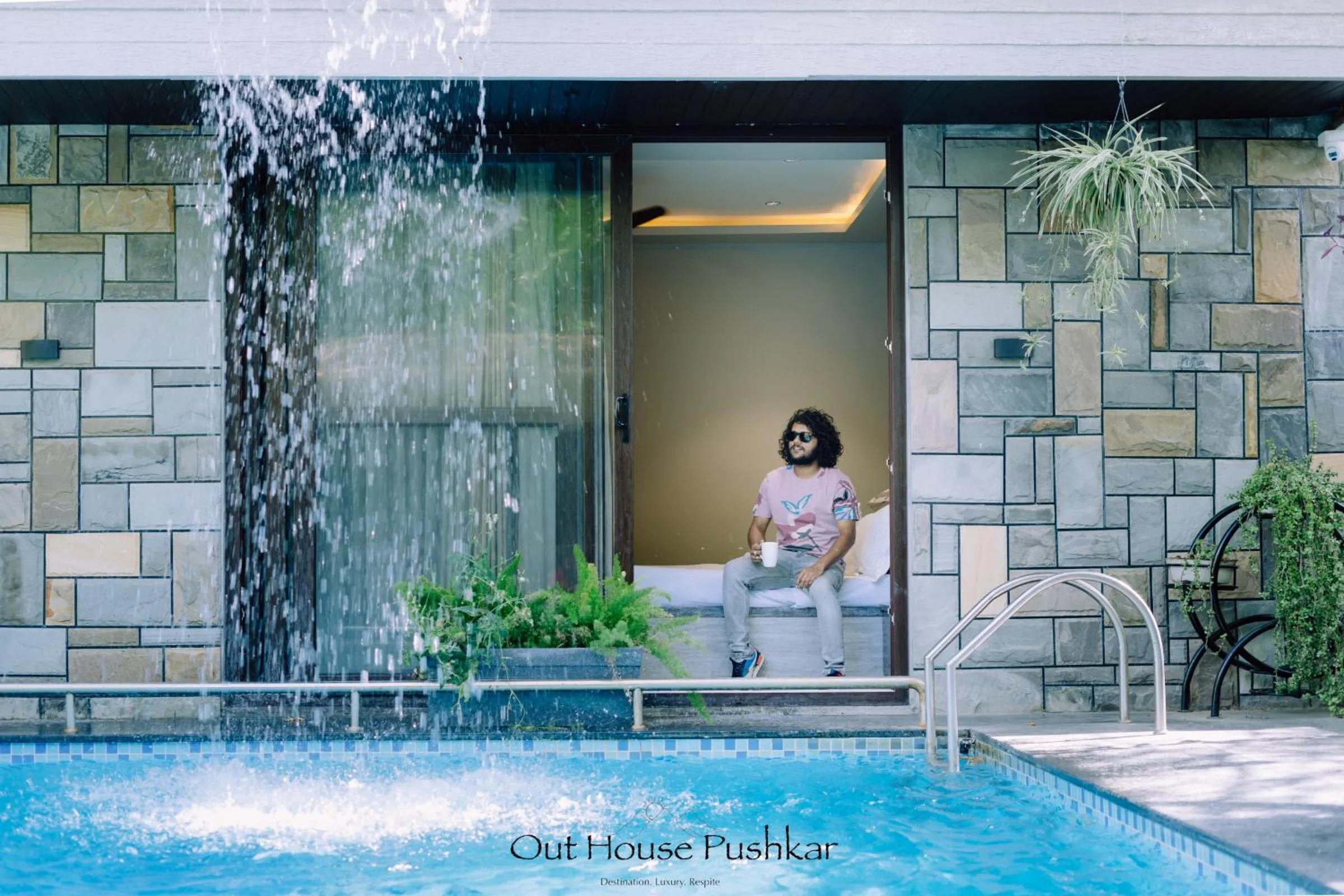 Pool view in The Out House Pushkar- A Nature Villa