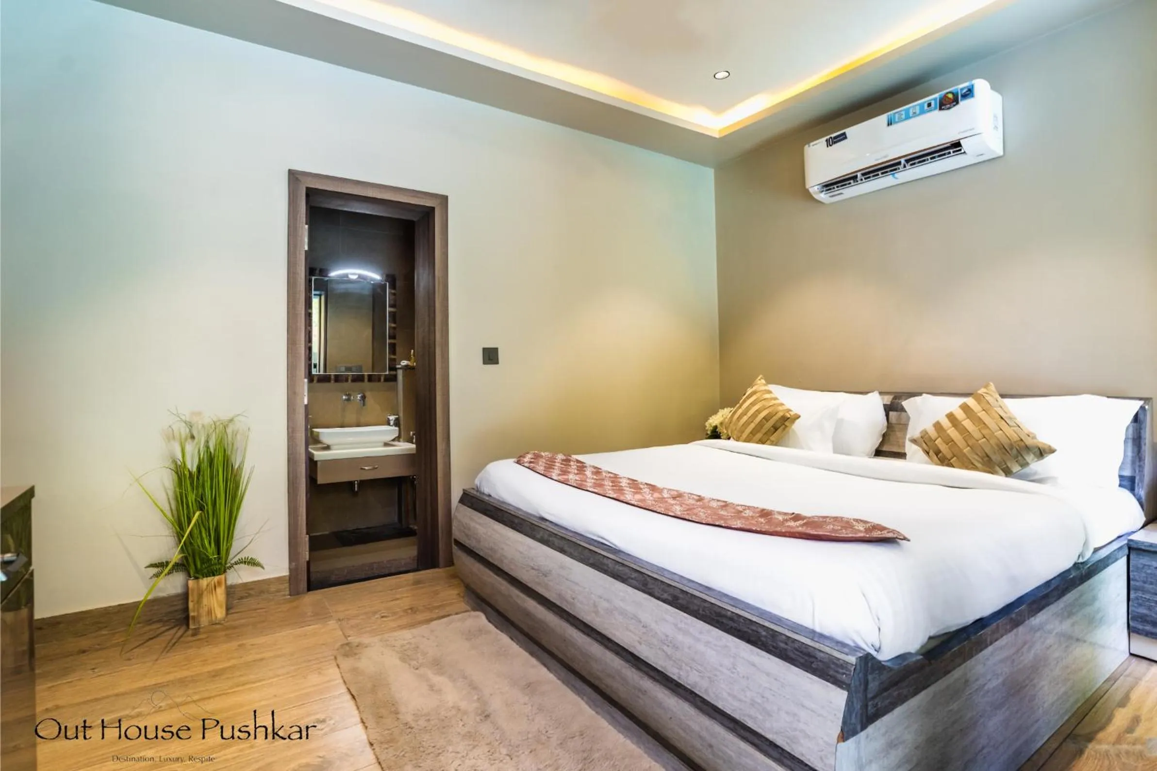 Bed in The Out House Pushkar- A Nature Villa