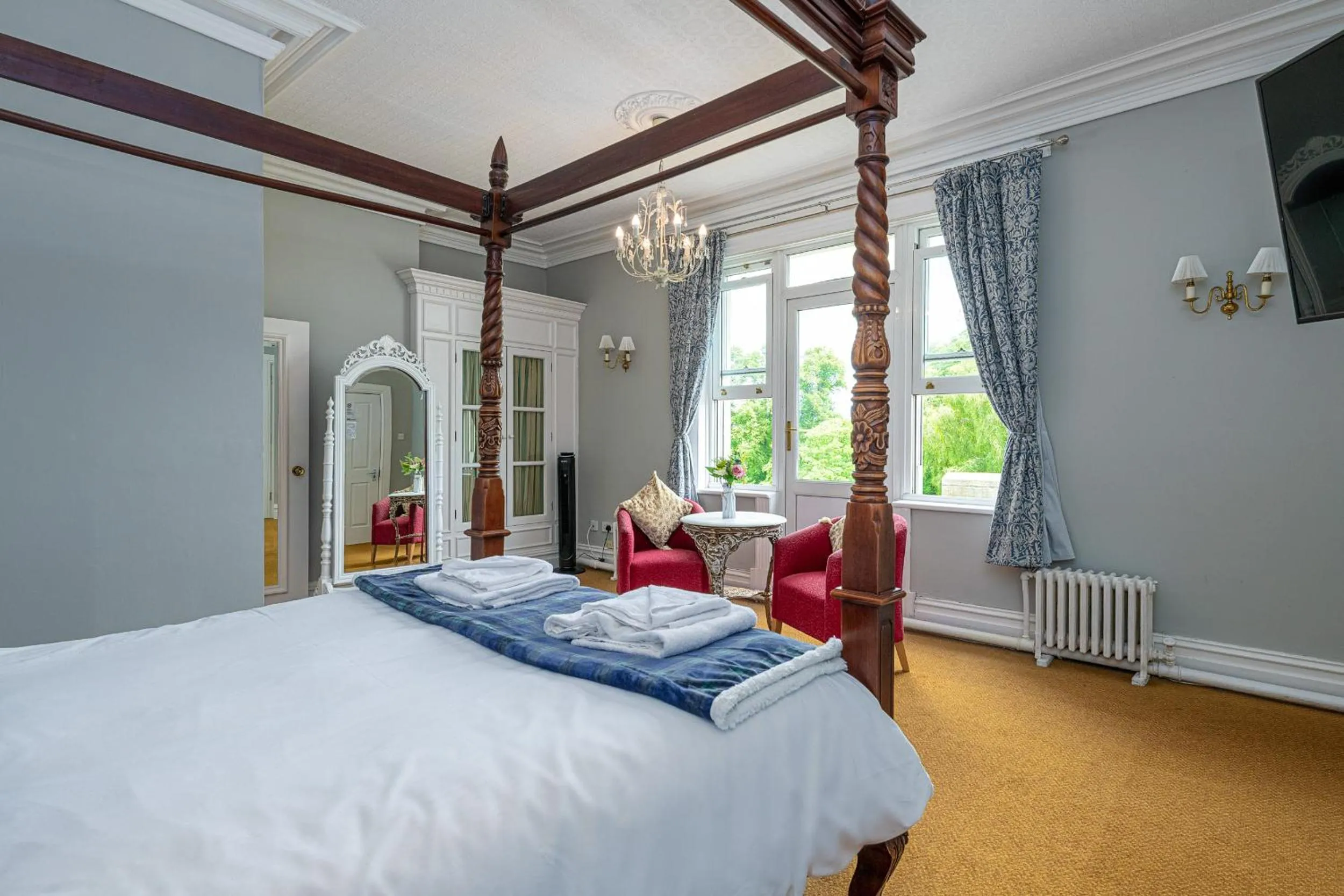 Seating area, Bed in Northop Hall Country House Hotel
