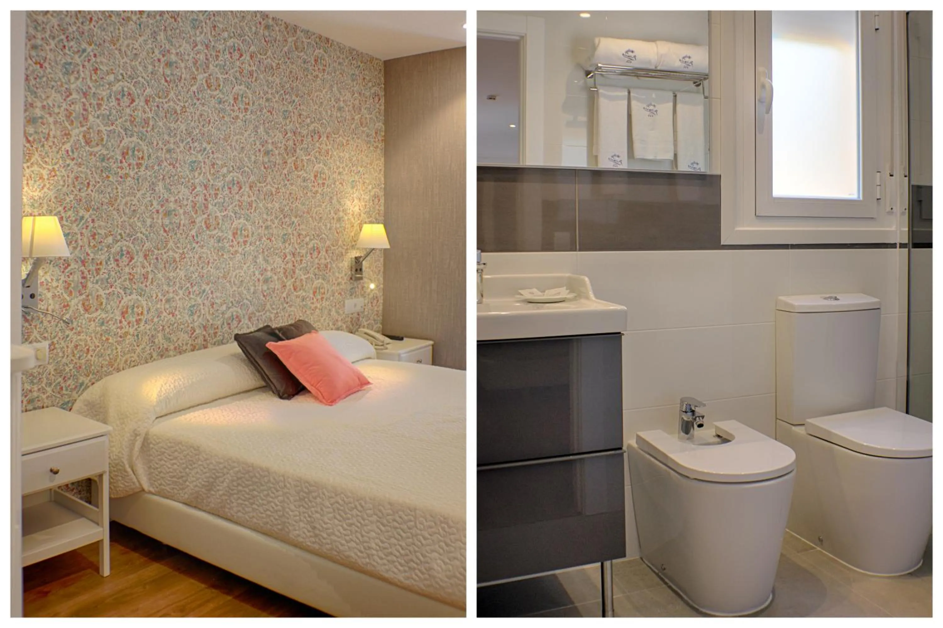 Bathroom, Bed in Hotel Malaga Picasso