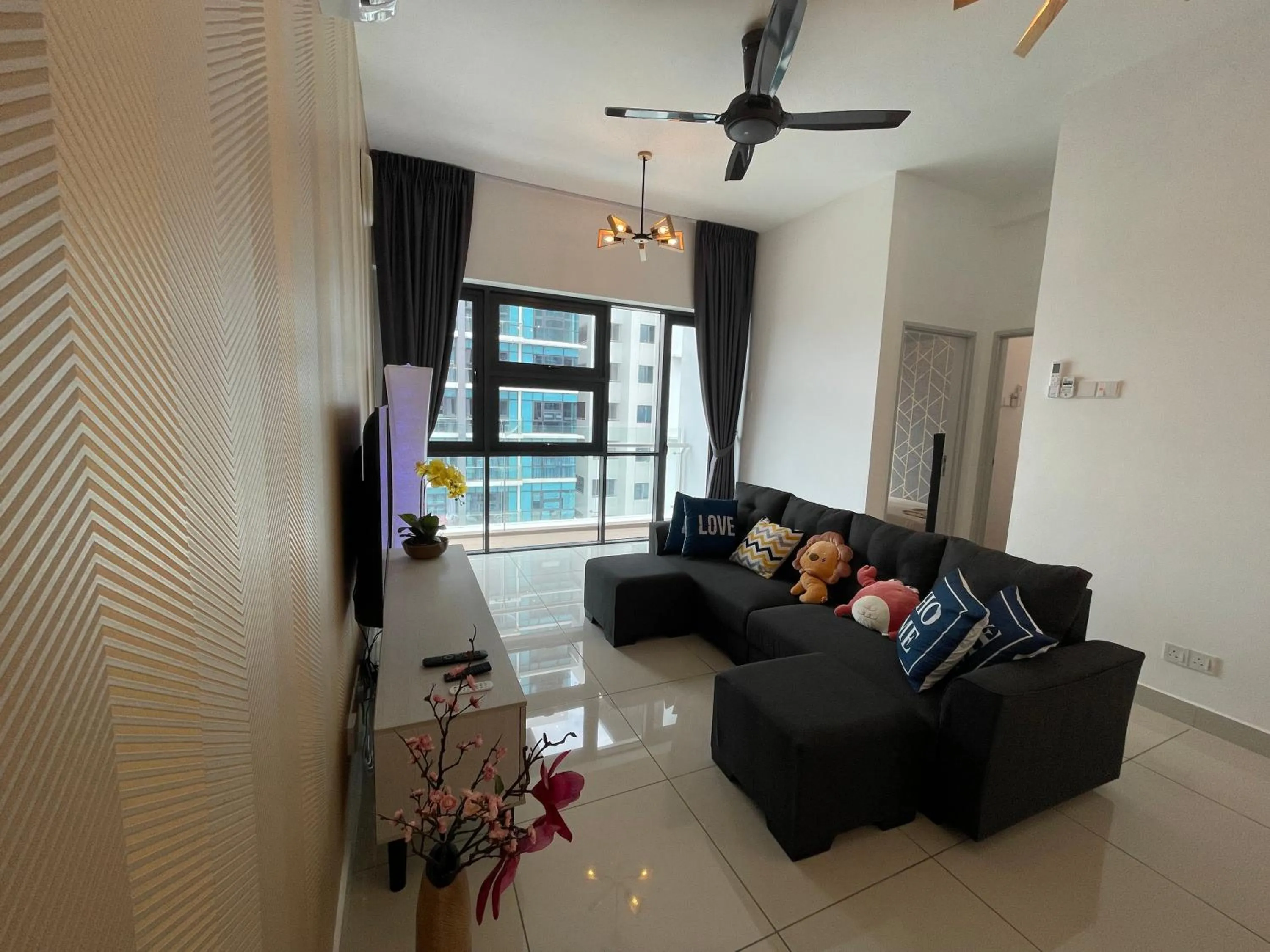 Communal lounge/ TV room in Pacific Tower Petaling Jaya Near Jaya One, University Malaya, Columbia Hospital By My Homez