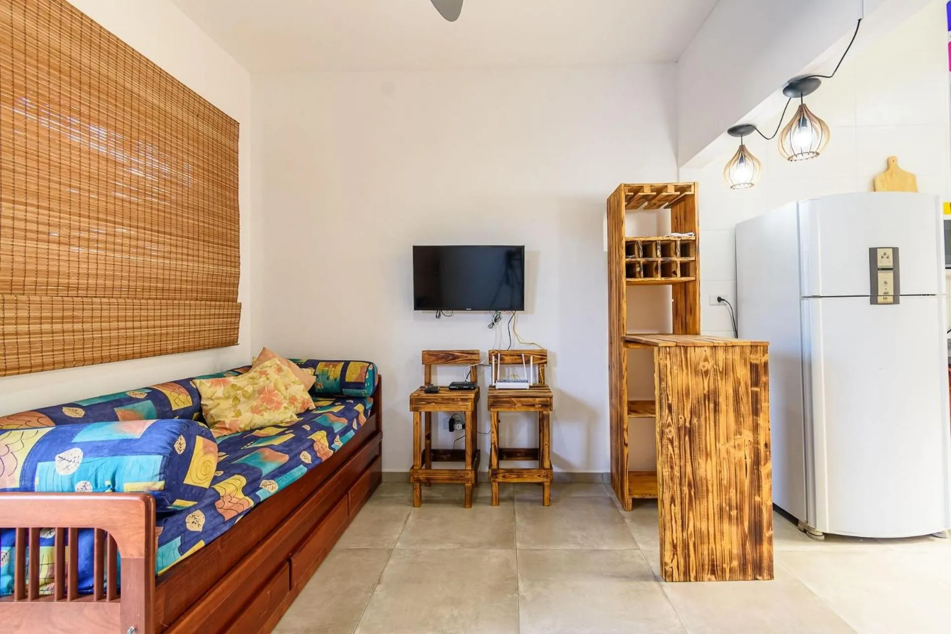 TV and multimedia, Bed in Apto com churrasqueira elétrica próximo à praia