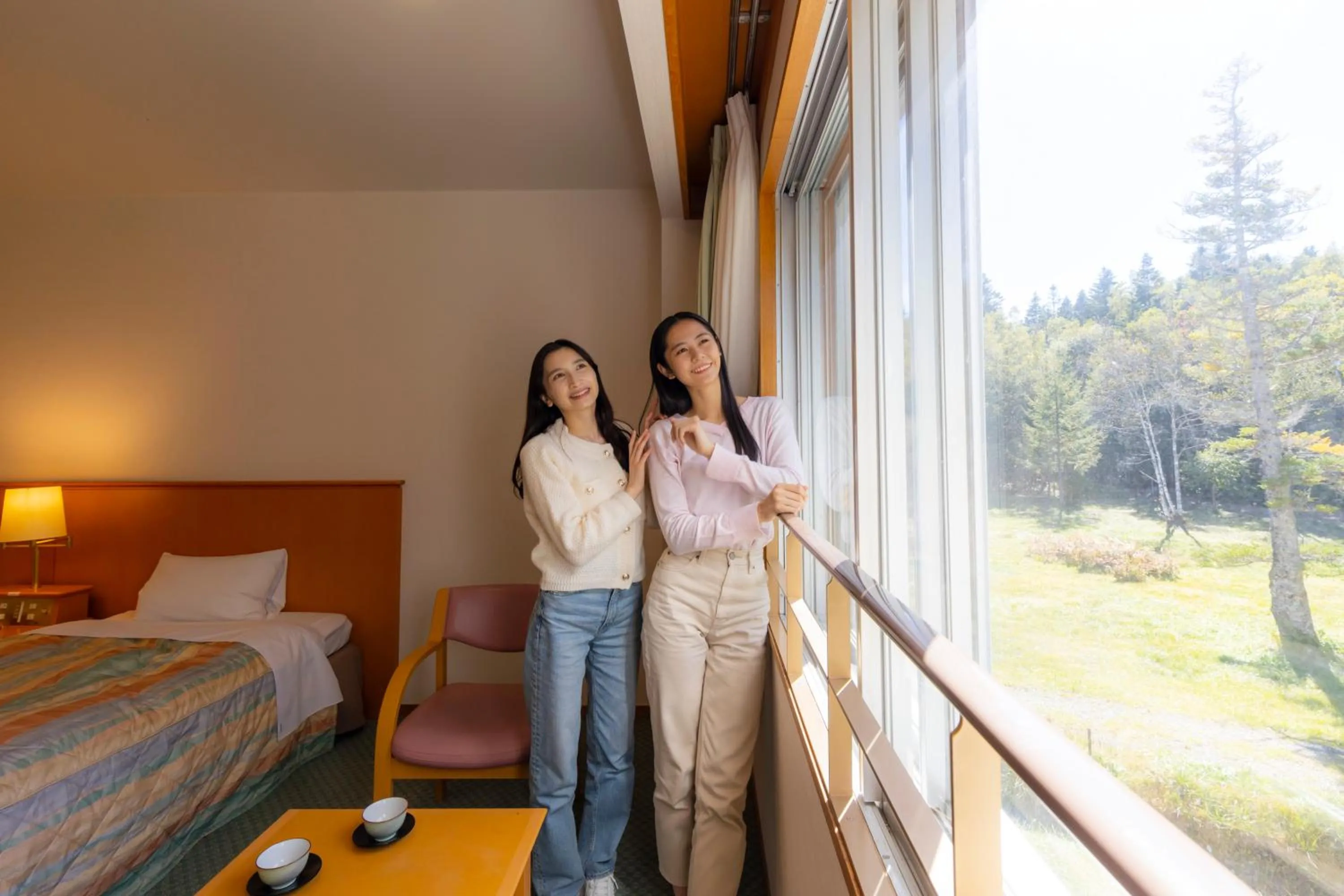 Bedroom, Bed in Kyukamura Norikura-Kogen