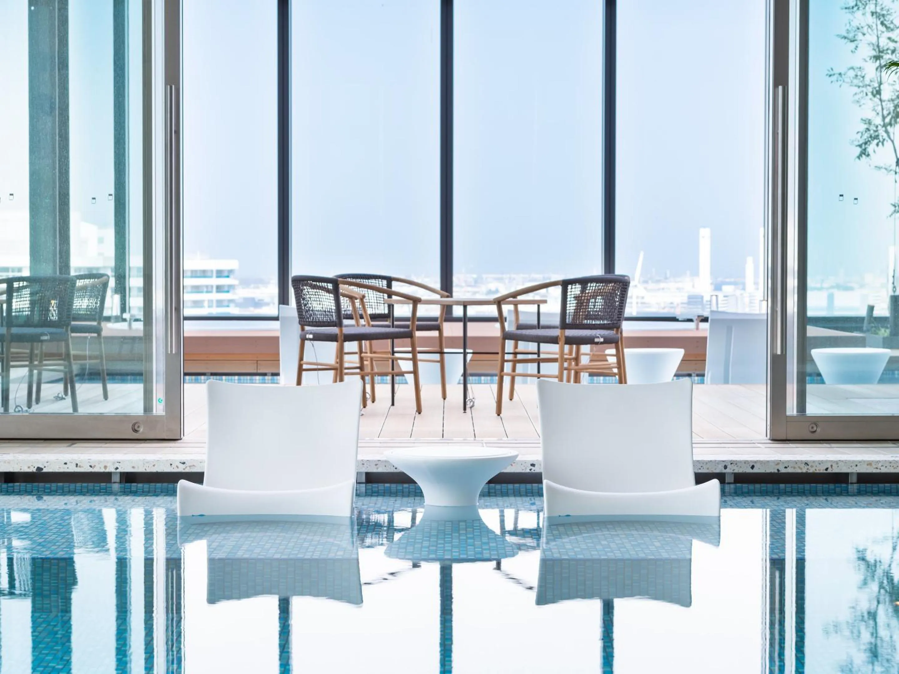 Pool view in Mitsui Garden Hotel Yokohama Minatomirai Premier